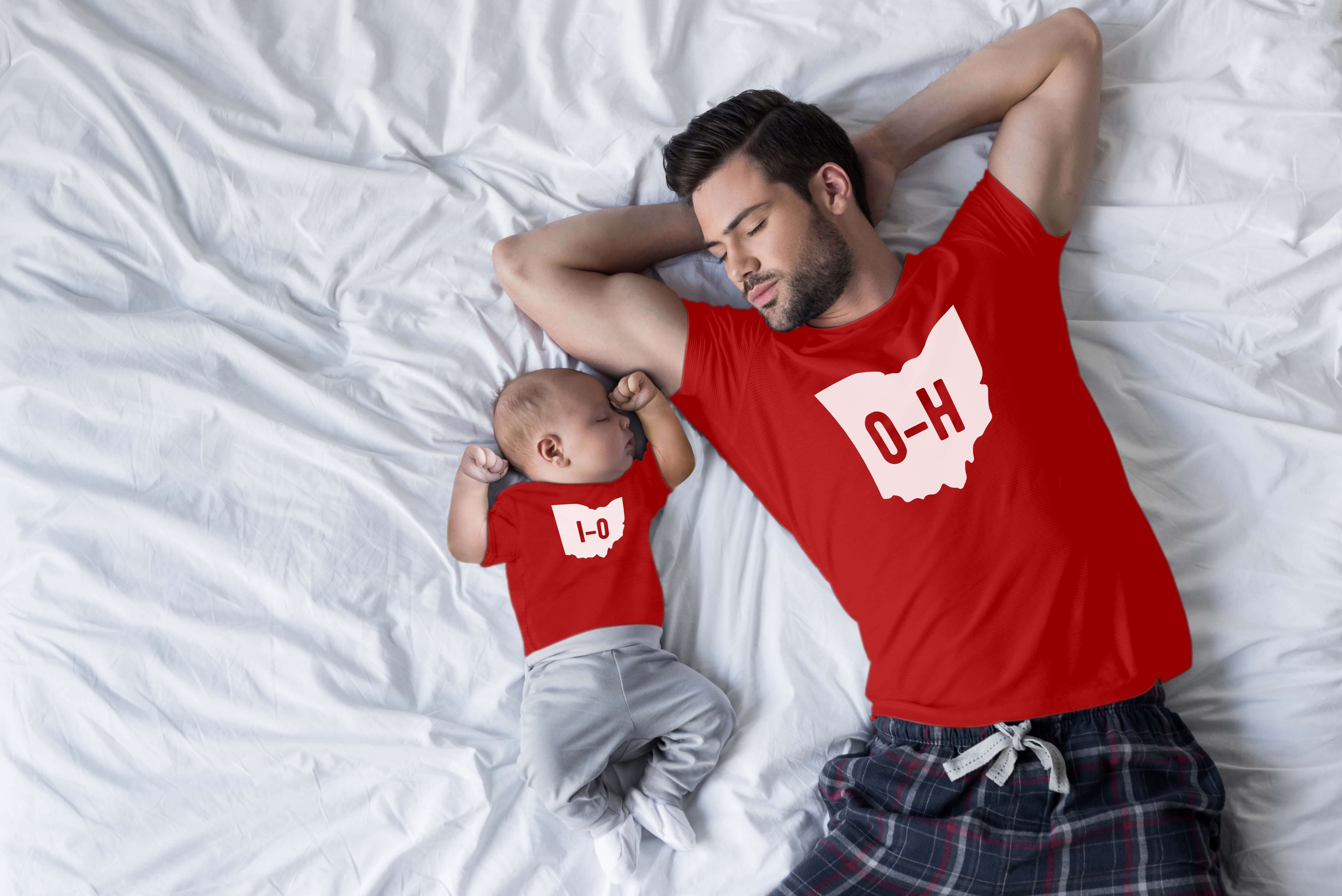 Ohio Father and Son Matching T-Shirts - Comfortable Cotton Crewneck Tees for Family Outings, Photos & Special Events