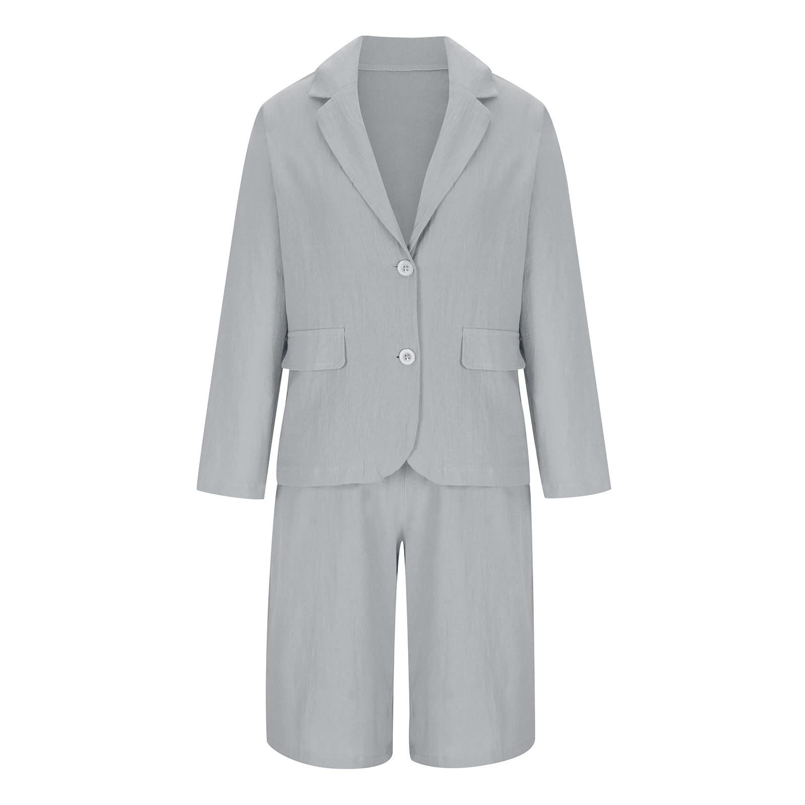 2-Piece Linen Pajama Set for Women - Soft Cotton Linen Button-Down Lounge Outfit - Plus Size Sleepwear & Loungewear - Perfect for Relaxing at Home or Summer Nights