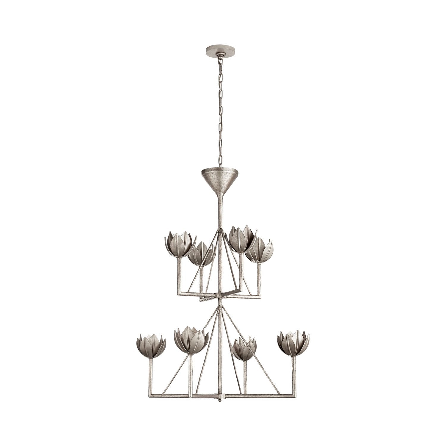 Alberto Medium Two Tier Chandelier - Elegant Crystal Ceiling Light Fixture for Dining Room, Living Room & Bedroom | Modern Home Decor Lighting
