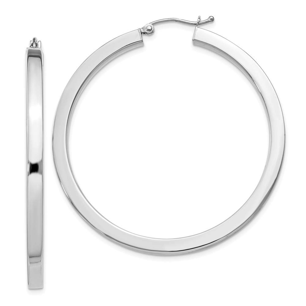925 Sterling Silver Rhodium-Plated Square Hoop Earrings for Women - Hypoallergenic Fashion Jewelry Gift for Everyday Wear & Special Occasions
