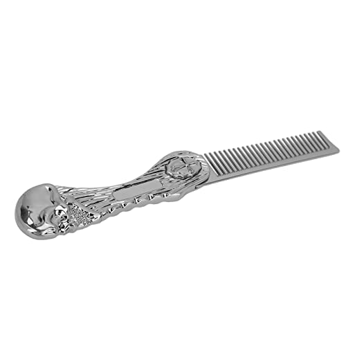FECAMOS Folding Hair Comb with Rounded Teeth - Portable Travel Comb for Men & Women, Comfortable Grip & Compact Design - Perfect for Home, Travel, Gym & On-the-Go Styling (Silver)