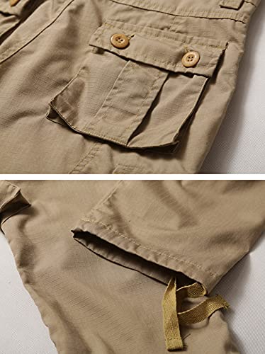 AKARMY Men's Ripstop Tactical Cargo Pants - Military Camo Hiking & Work Pants with 8 Pockets, Relaxed Fit (No Belt Included) - Perfect for Outdoor Adventures, Camping & Casual Wear