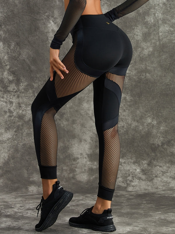 ZASUWA Women's Mesh Booty Lifting Leggings - Sexy High Waist Yoga Pants for Workout, Gym & Running
