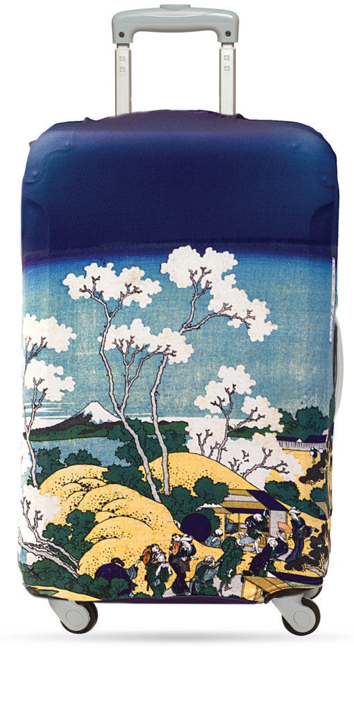 LOQI Luggage Cover MUSEUM Collection - Tokyo Fuji Art Museum Design - Waterproof & Durable Suitcase Protector for Travel - Perfect for Airplanes, Trains & Vacation Trips
