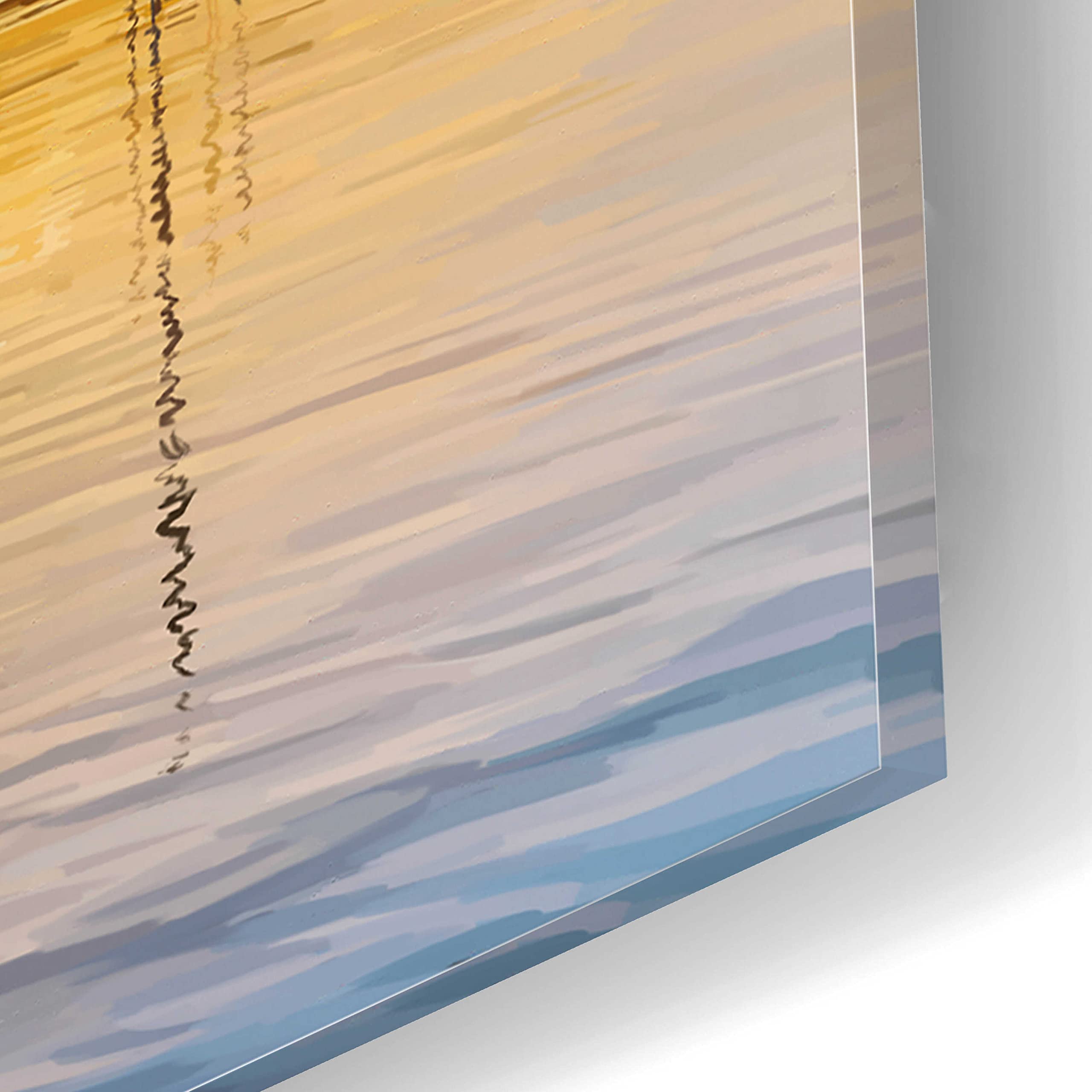 Emily Kalina 'In the Golden Light IV' Acrylic Glass Wall Art - 24x16 Inches Modern Abstract Painting for Living Room, Bedroom & Office Decor