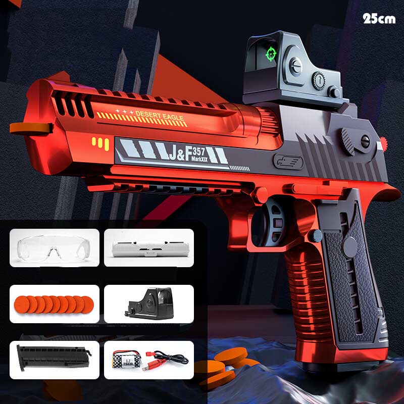 JF Desert Eagle Toy Gun - Electric Foam Disc Blaster for Kids & Adults - Outdoor Nerf Battle Game & Target Shooting Fun - Safe Foam Dart Blaster Pistol for Backyard Play & Party Activities