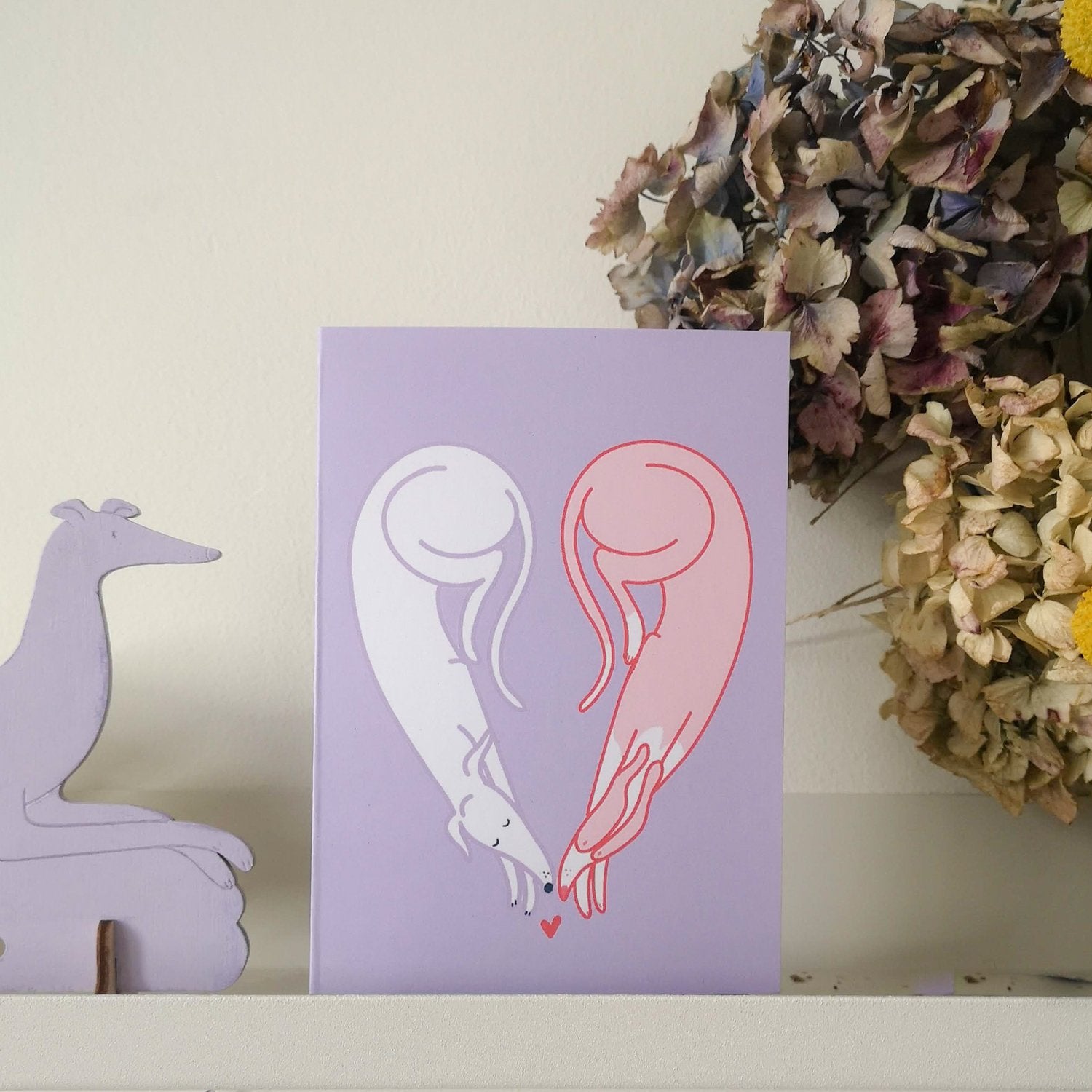 Bryony Moss Hounds of Love Greeting Card | Beautiful Floral Dog Art Card | Perfect for Birthdays, Anniversaries & Thank You Notes