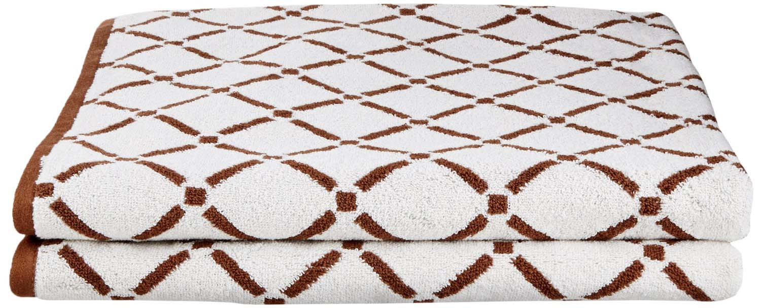 Premium Cotton Diamond Geometric 2-Piece Bath Sheet Set - Ultra Soft & Absorbent Towel Set for Spa, Bathroom & Luxury Home Use