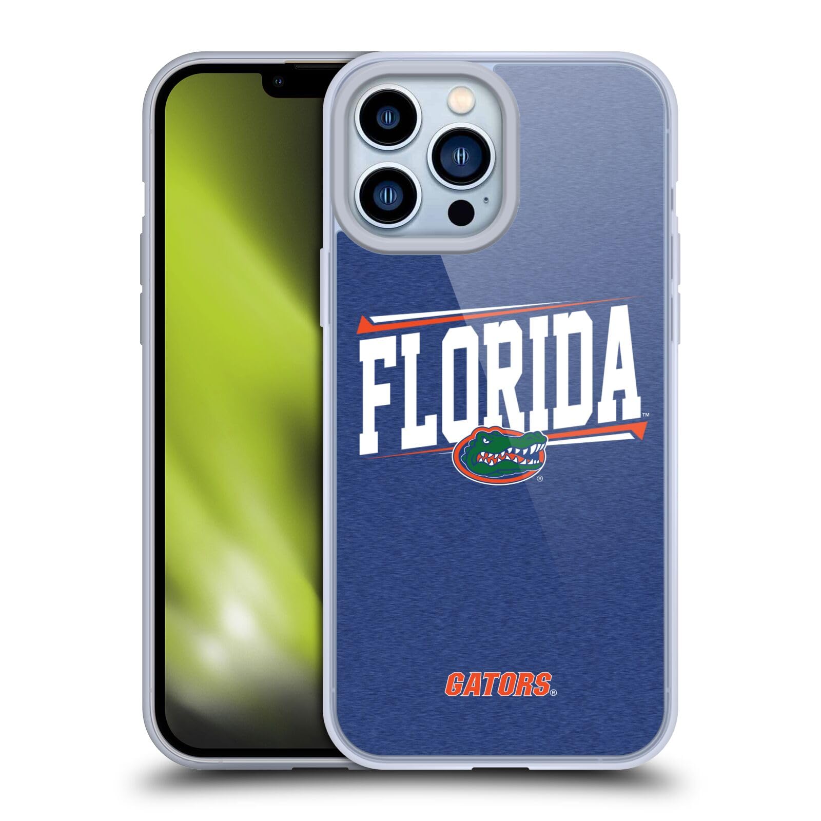 Officially Licensed University of Florida UF Double Bar Soft Gel Case for Apple iPhone 13 Pro Max - Durable Protection with Stylish College Design, Perfect for Gators Fans and Campus Life