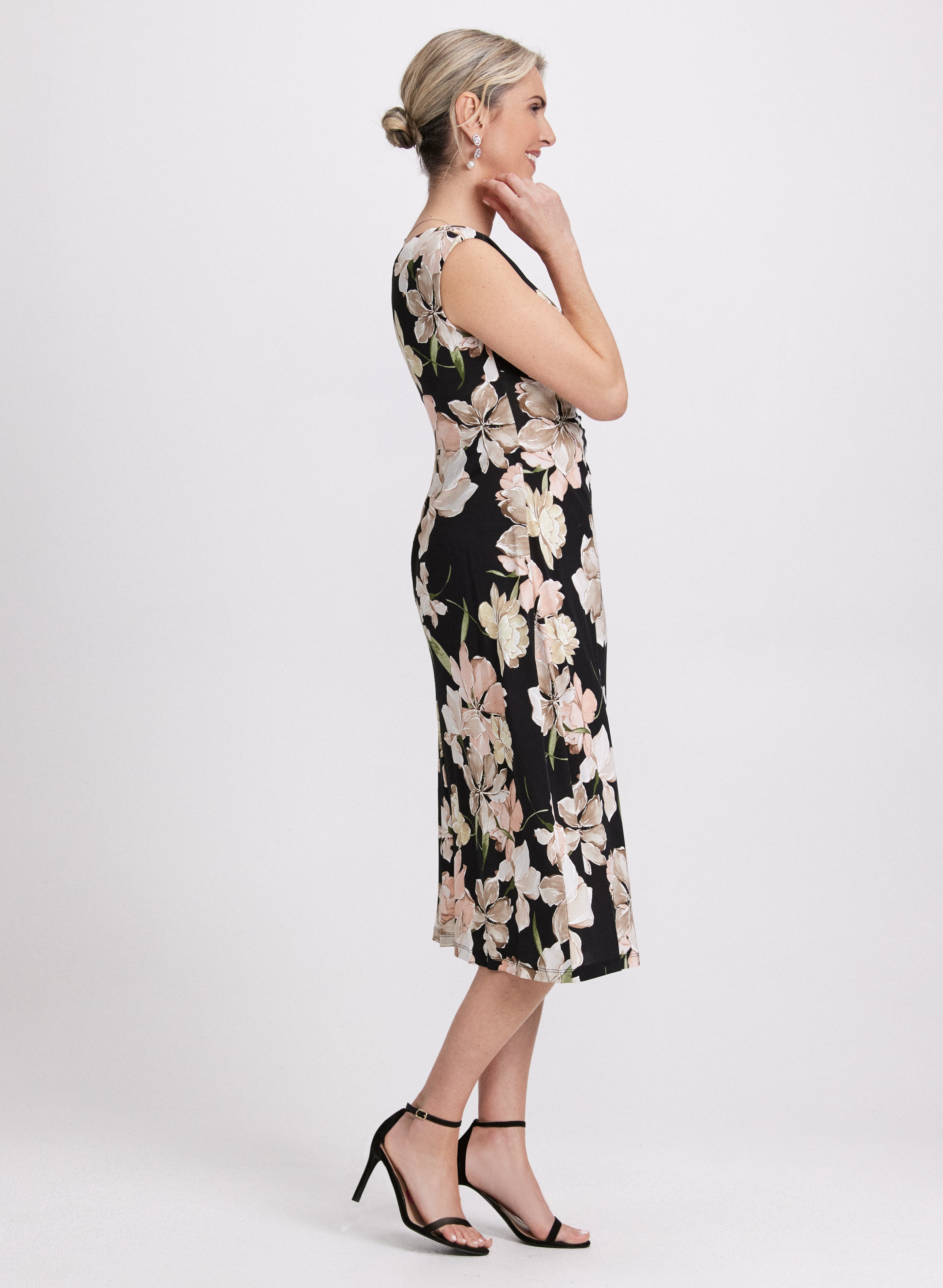 Floral Midi Dress for Women - Summer Boho Flowy Dress with Short Sleeves - Perfect for Beach Vacation, Garden Party & Date Night
