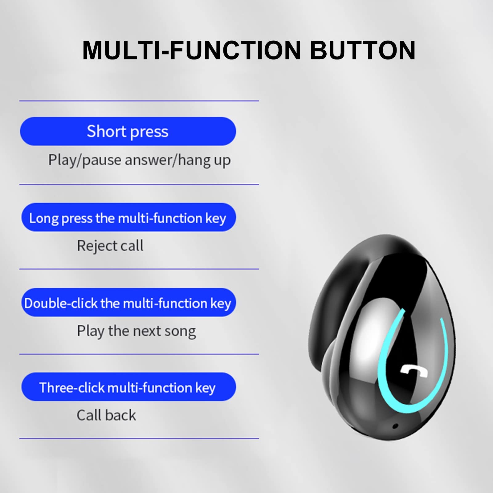 Open Ear Wireless Bluetooth Earbuds - Sports Headphones with Microphone, Waterproof & Lightweight for Running, Workout - Long Battery Life, Compatible with Android/iOS (Grey) | Perfect for Gym, Jogging & Outdoor Activities