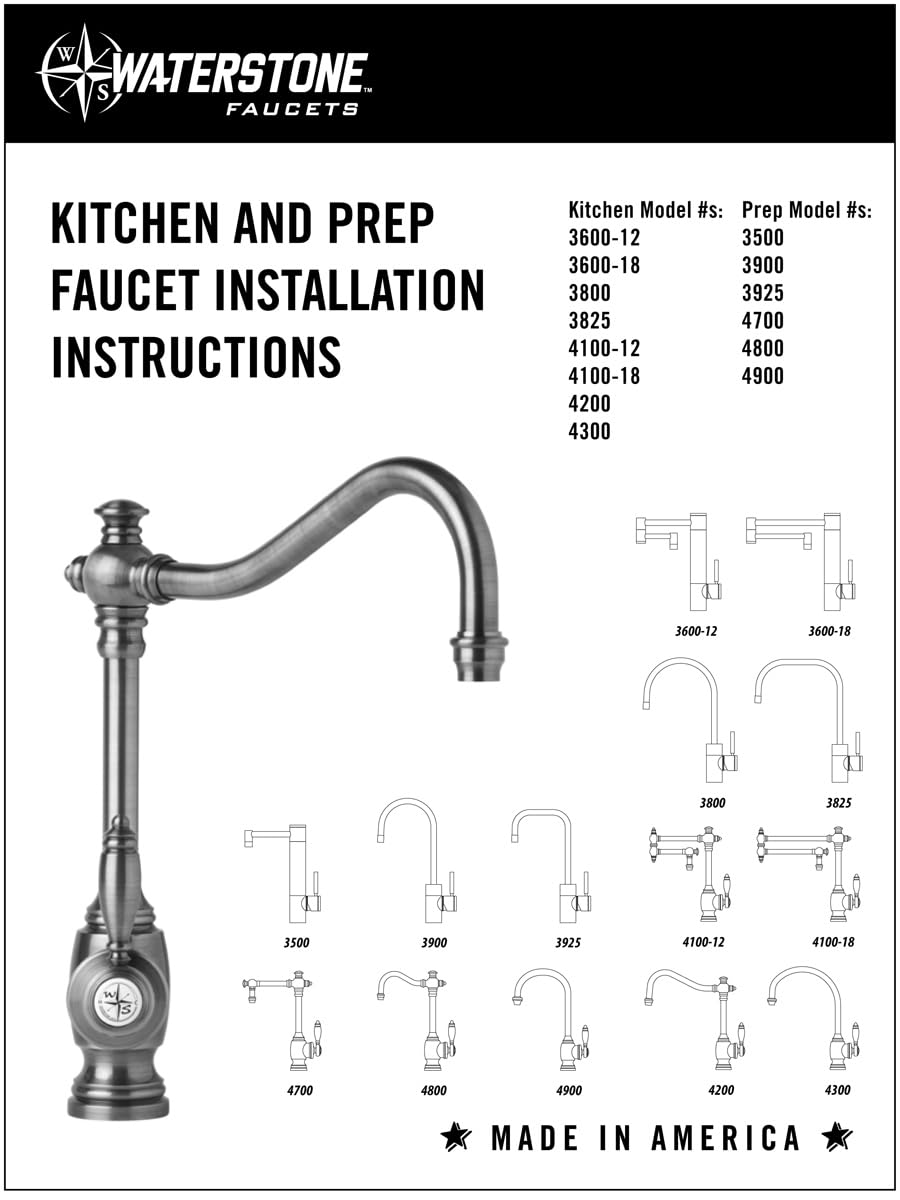 Waterstone 4300-SB Hampton Kitchen Faucet in Satin Brass - High Arc Pull-Down Sprayer for Modern Farmhouse & Traditional Kitchens