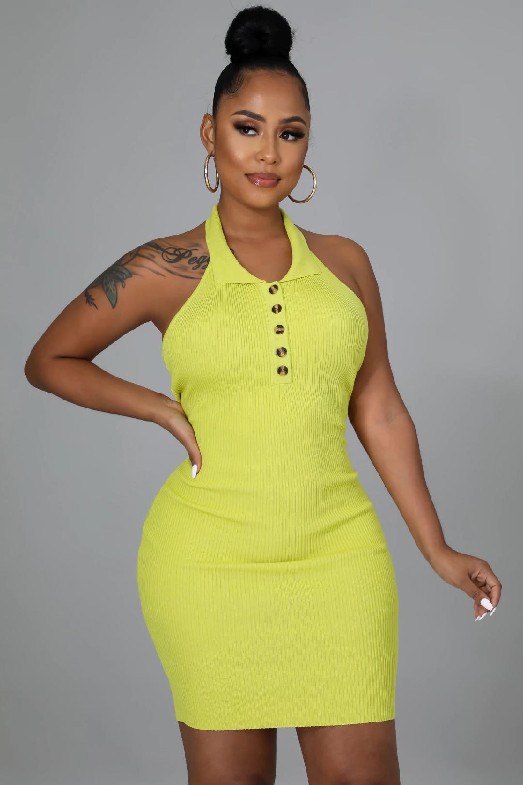 Elegant Perfect Date Dress in New Lime - Flattering A-Line Cocktail Dress for Parties, Dinners & Special Occasions