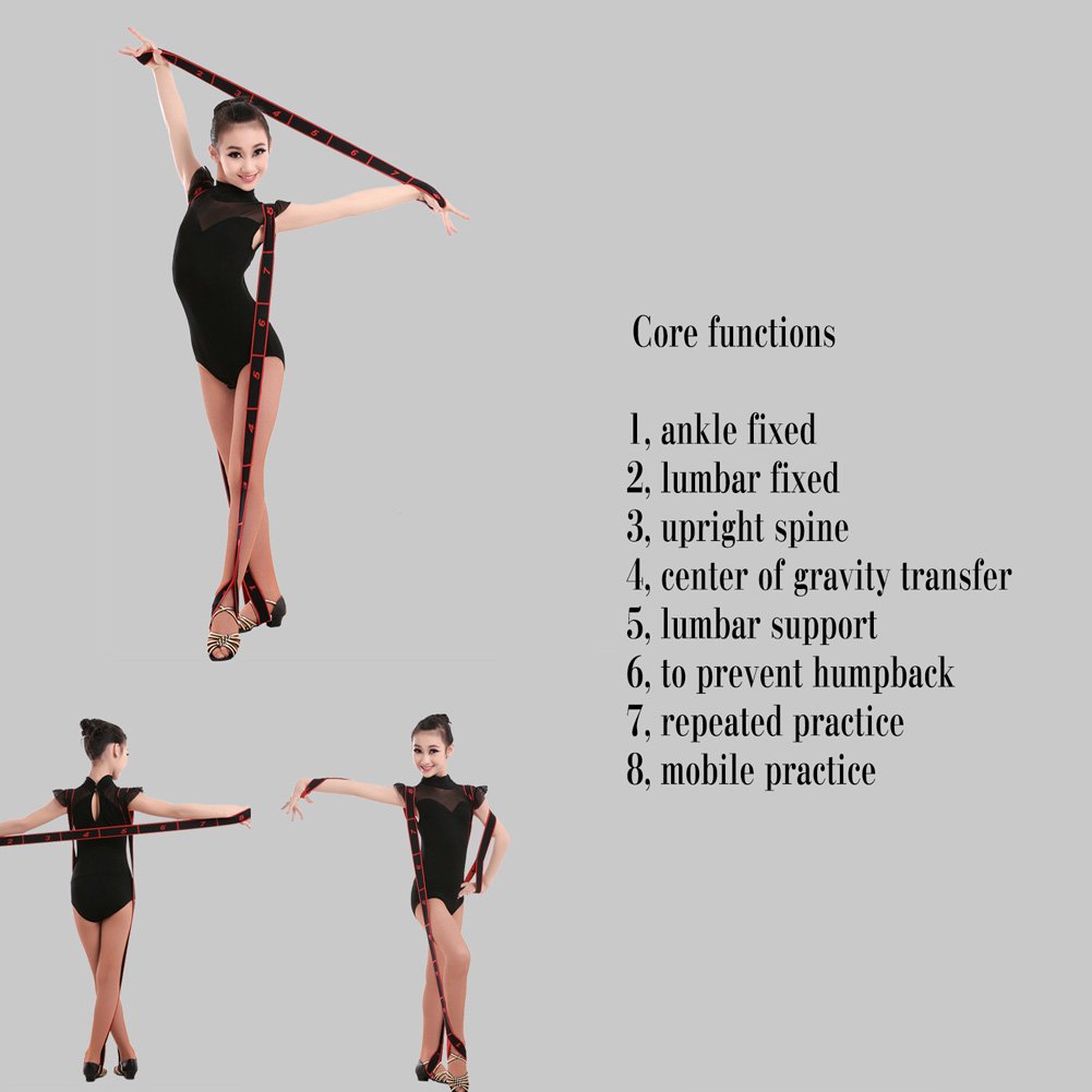 LOLANTA Kids Girls Ballet Stretch Strap with Loops - Adjustable Dance Resistance Band for Ballet, Yoga, Exercise & Flexibility Training - Red