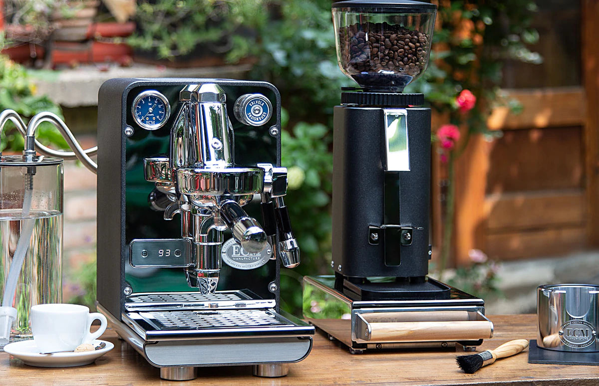 ECM Puristika Professional Espresso Machine - Black | Compact & High-Performance Home Coffee Maker for Espresso Lovers | Perfect for Small Kitchens, Offices & Coffee Shops