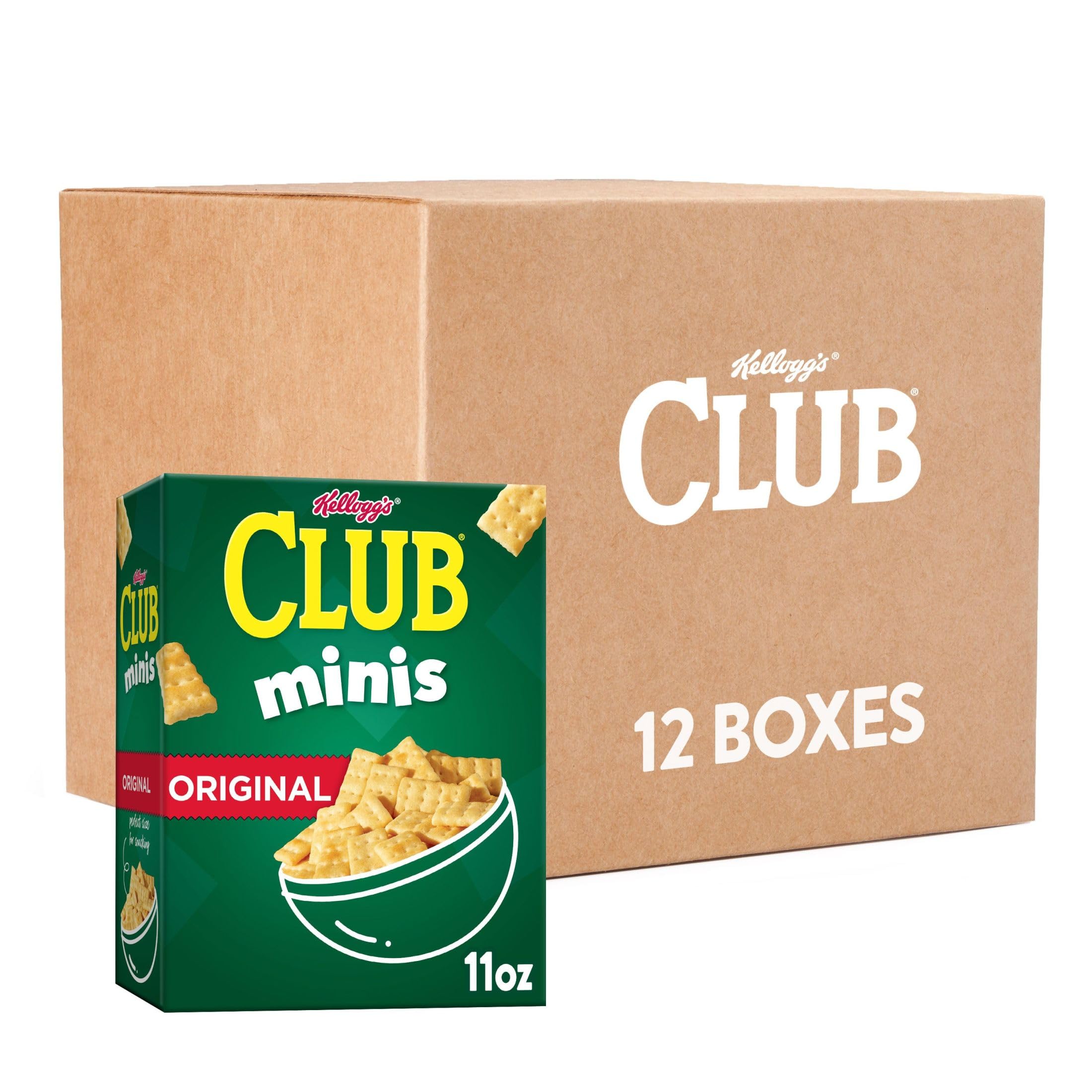 Club Minis Mini Crackers - Original Flavor (12 Boxes) | Perfect for Lunch Boxes, School Snacks, Office Break & Party Platters | Delicious Bite-Sized Crackers for Kids & Adults