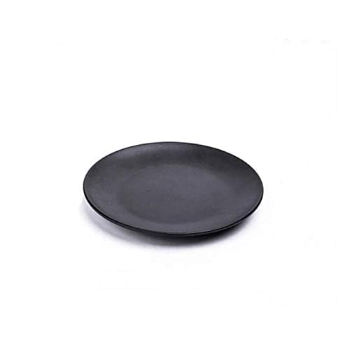 3-Pack Black 7-Inch Melamine Dinner Plates - Unbreakable Dishware Set for Outdoor Picnics, Camping & Dorm Use