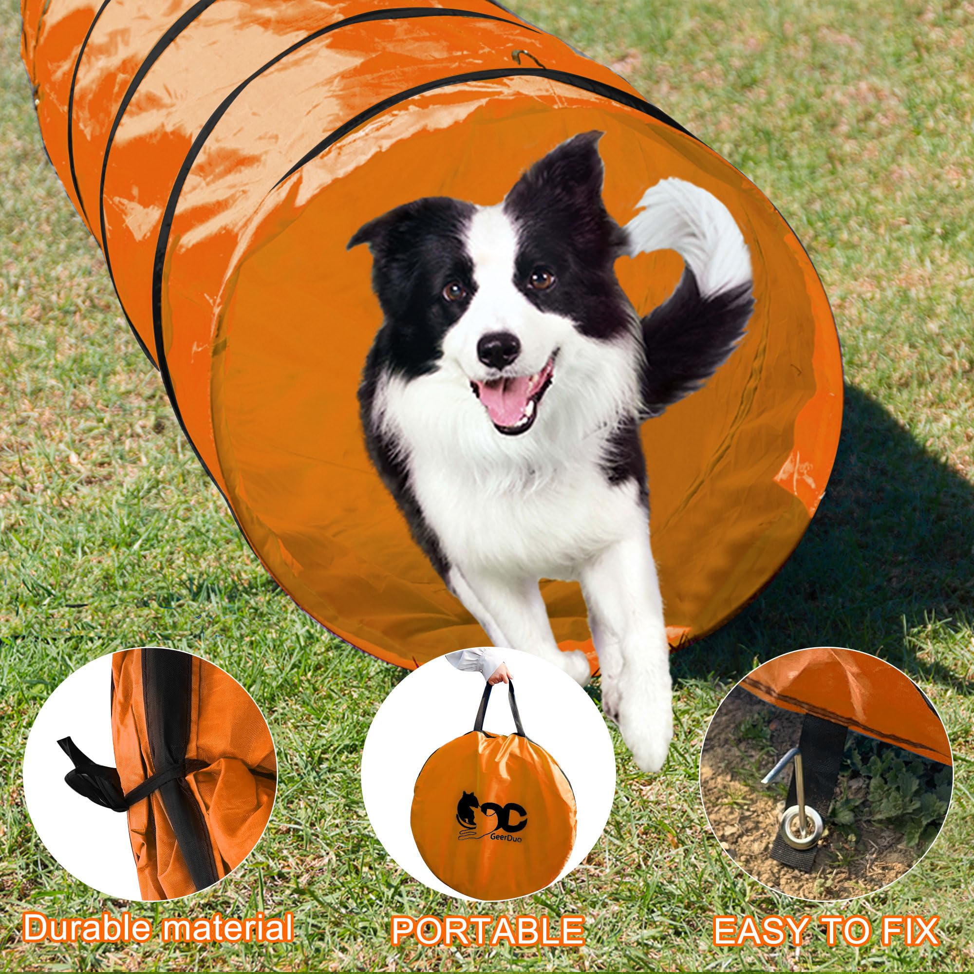 Premium Dog Agility Tunnel for Training & Play - Portable Pet Obstacle Course with Carry Bag - Perfect for Backyard, Park & Competition Training