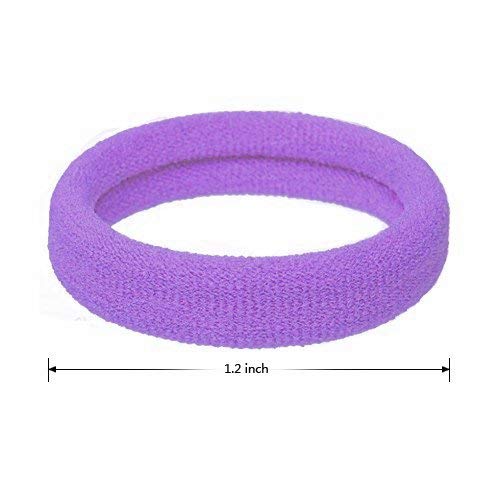 Premium 12-Pack Neon Hair Ties - Soft Stretch Cotton Elastic Hair Bands for Women & Girls - Perfect for School, Workouts, and Everyday Styling