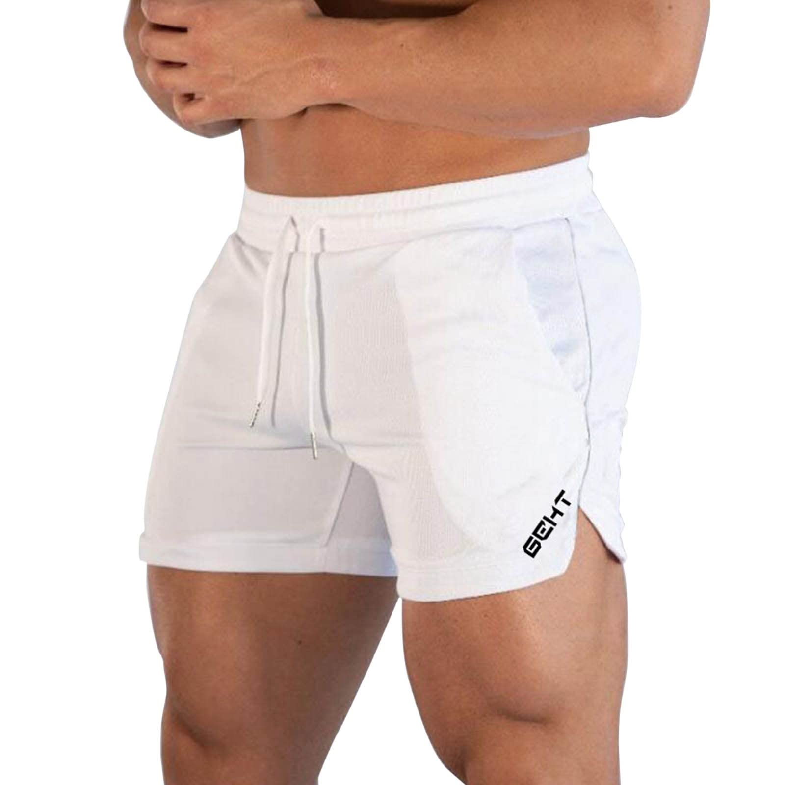 Big and Tall Men's Casual Mid-Length Drawstring Shorts - Solid Color with Pockets - Comfortable Athletic Running Shorts for Sports, Gym, and Outdoor Activities