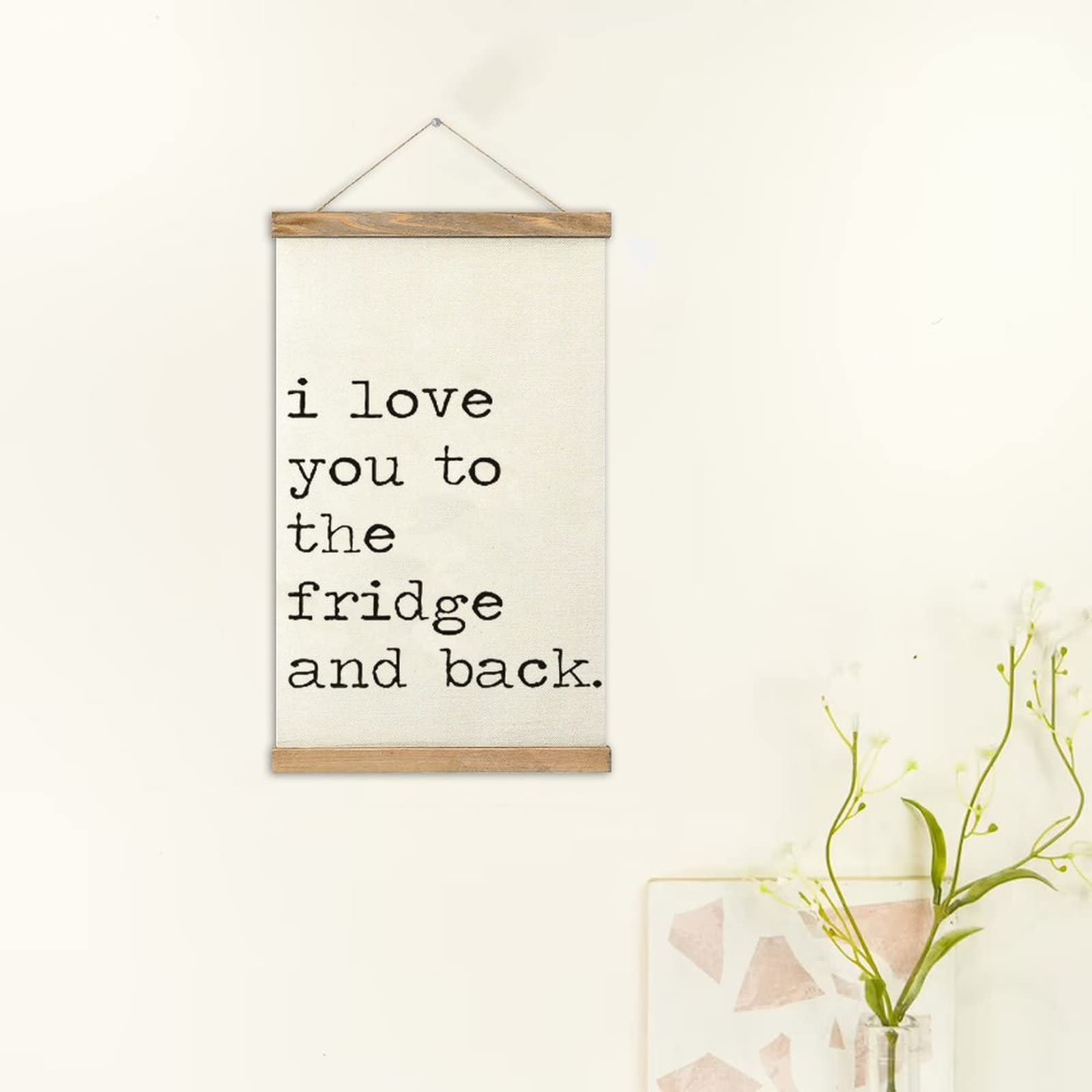 Premium Magnetic Poster Frame Hanger Set - Teak Wood Canvas Art Hanging Kit (12 Inch) for Fridge, Wall & Home Decor | Perfect for Love Quotes, Family Photos & Artwork Display
