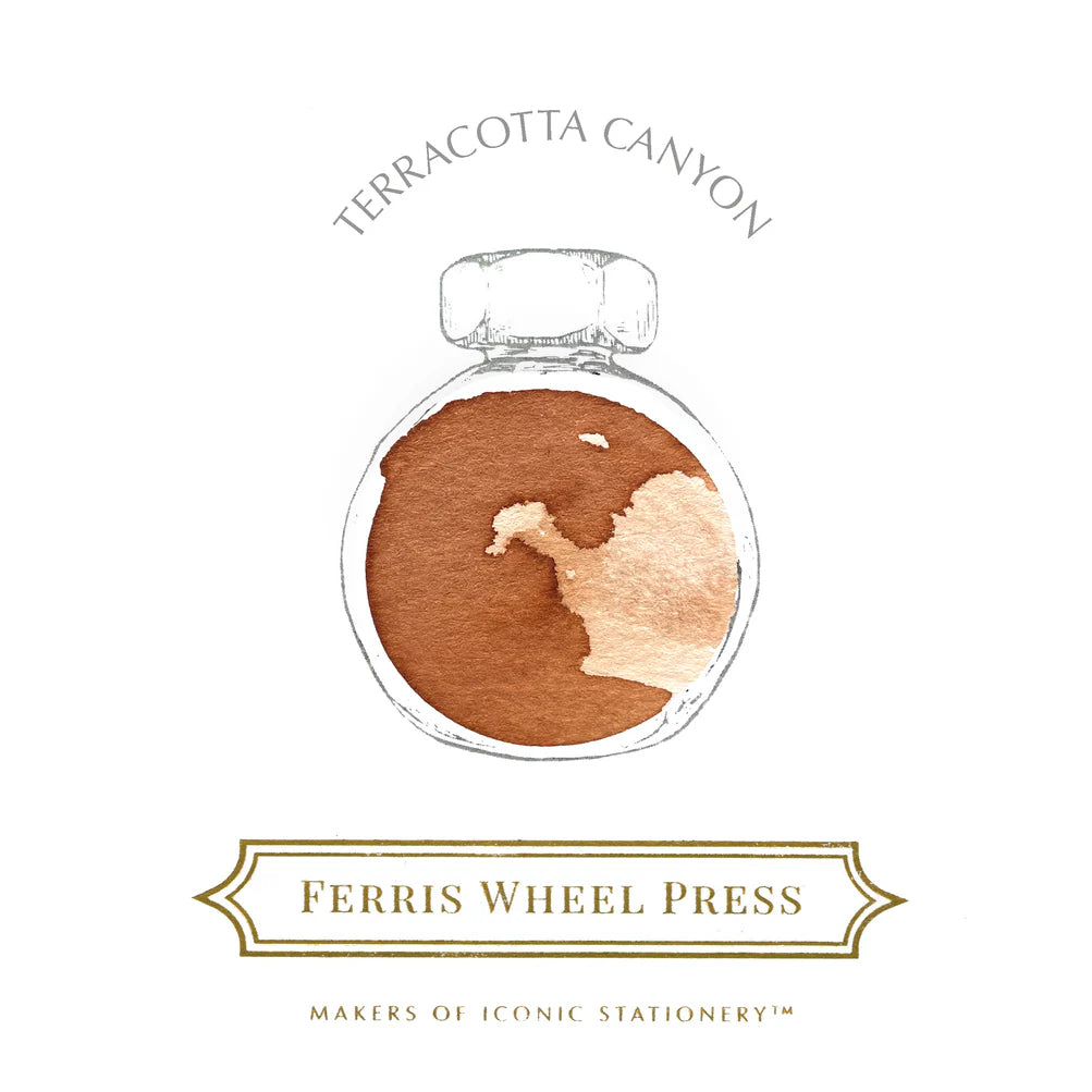 38ml Terracotta Canyon Ink - Premium Waterproof Calligraphy Ink for Fountain Pens, Dip Pens & Art Projects - Perfect for Lettering, Drawing & Creative Writing
