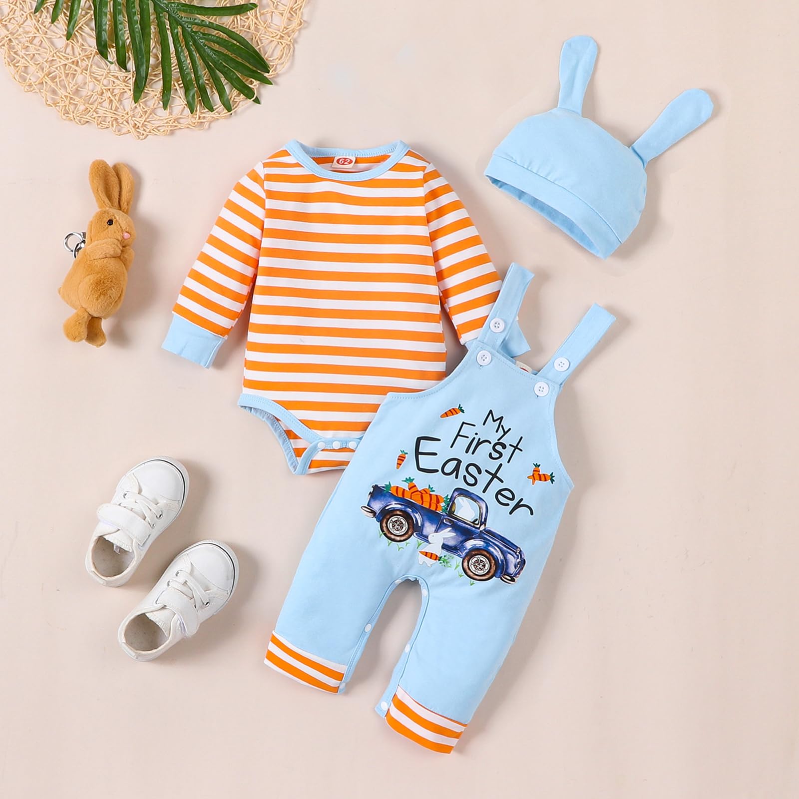 VINUOKER 3-Piece Baby Boy Easter Outfit Set - My 1st Easter Clothes for Boys | Perfect for Easter Sunday, Photo Shoots & Family Gatherings