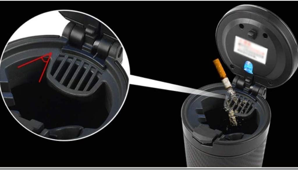 Detachable Car Ashtray with Lighter Set - Blue LED Light Indicator & Lid for Car, Home, Office & Travel | Perfect for Smokers on the Go