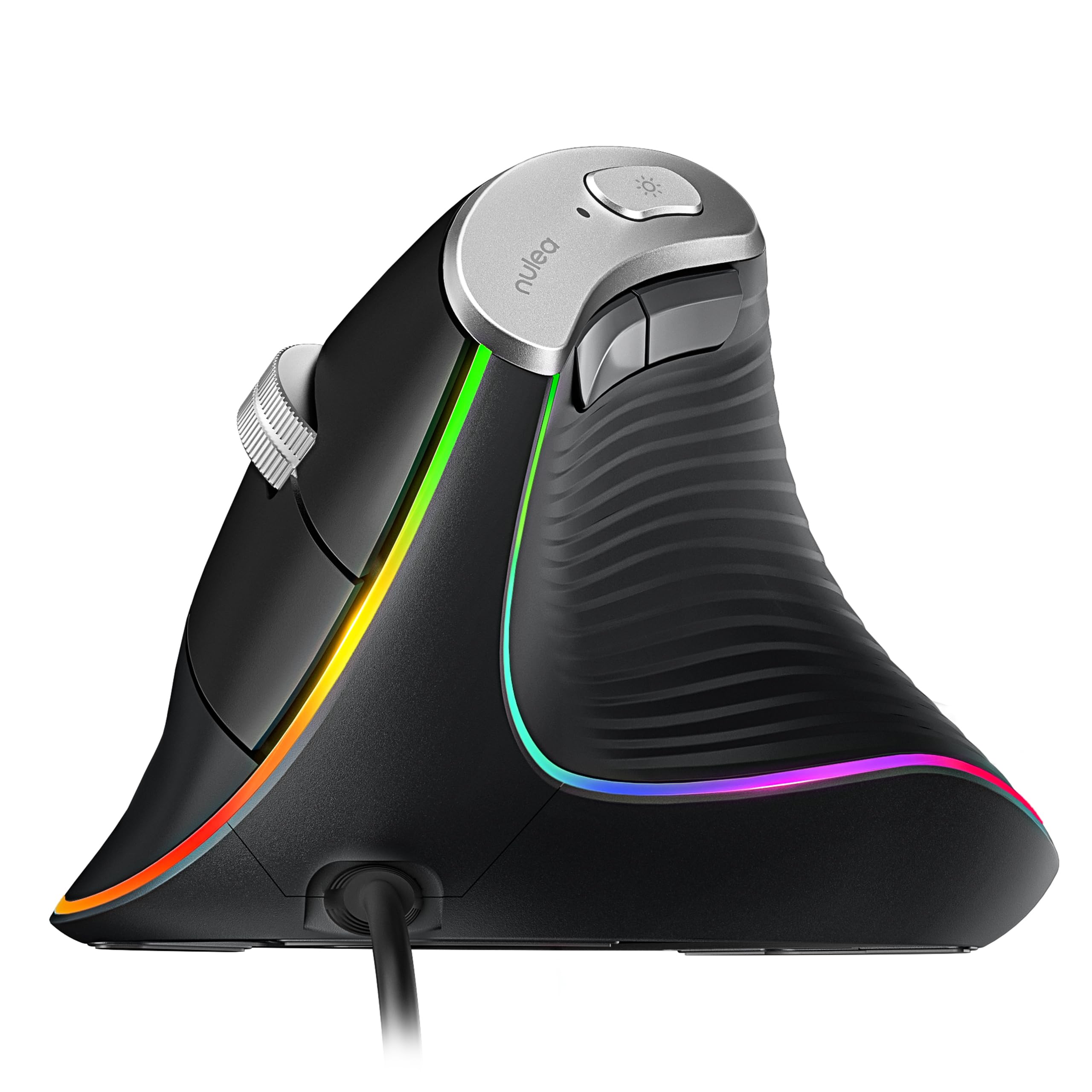 Nulea M504 Vertical Ergonomic Mouse - 4 DPI, RGB Backlight for PC & Mac - Perfect for Office & Gaming
