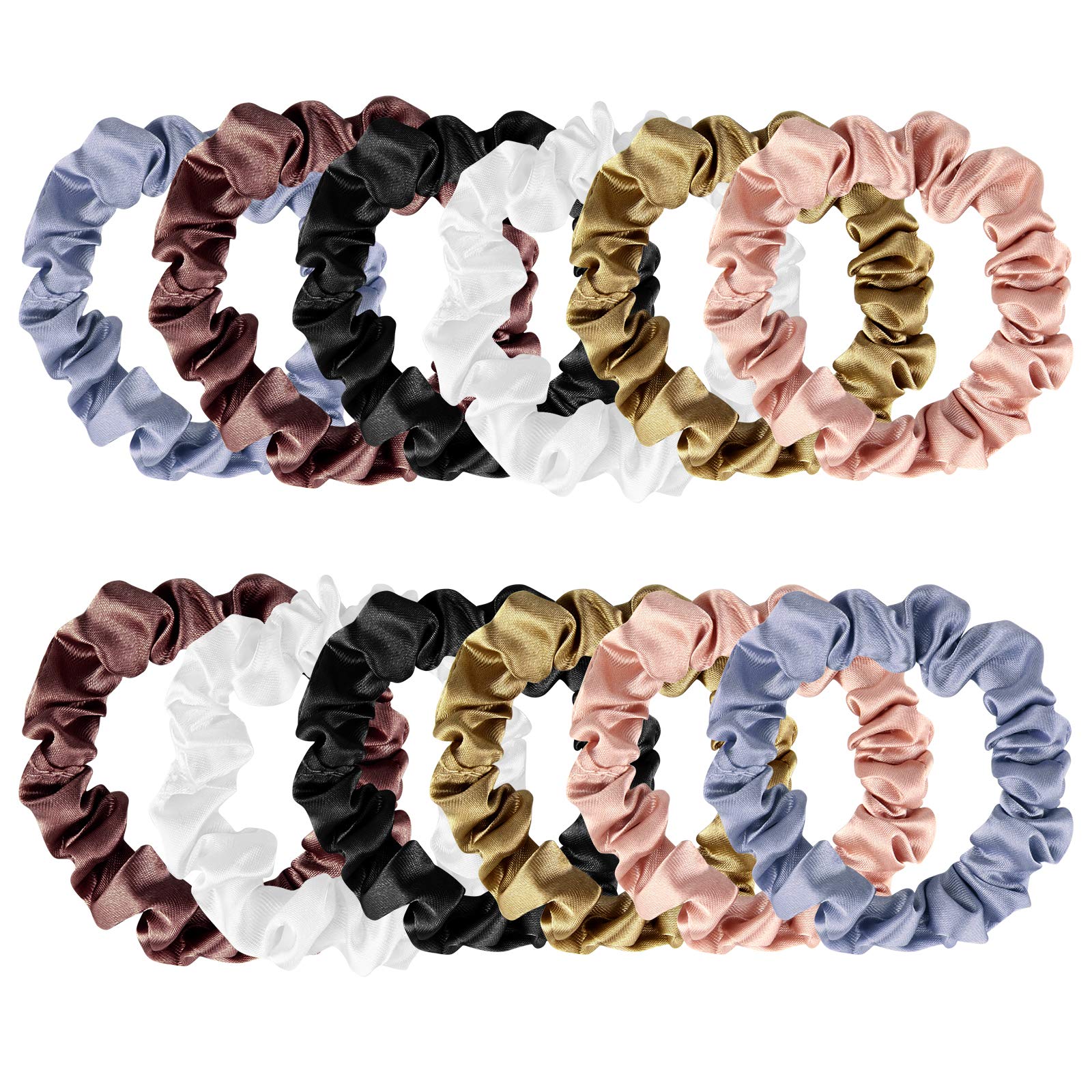 12 Pieces Silk Hair Scrunchies - Soft Elastic Ponytail Holders for Women & Girls - Premium Hair Accessories for Daily Use, Workouts, and Special Occasions