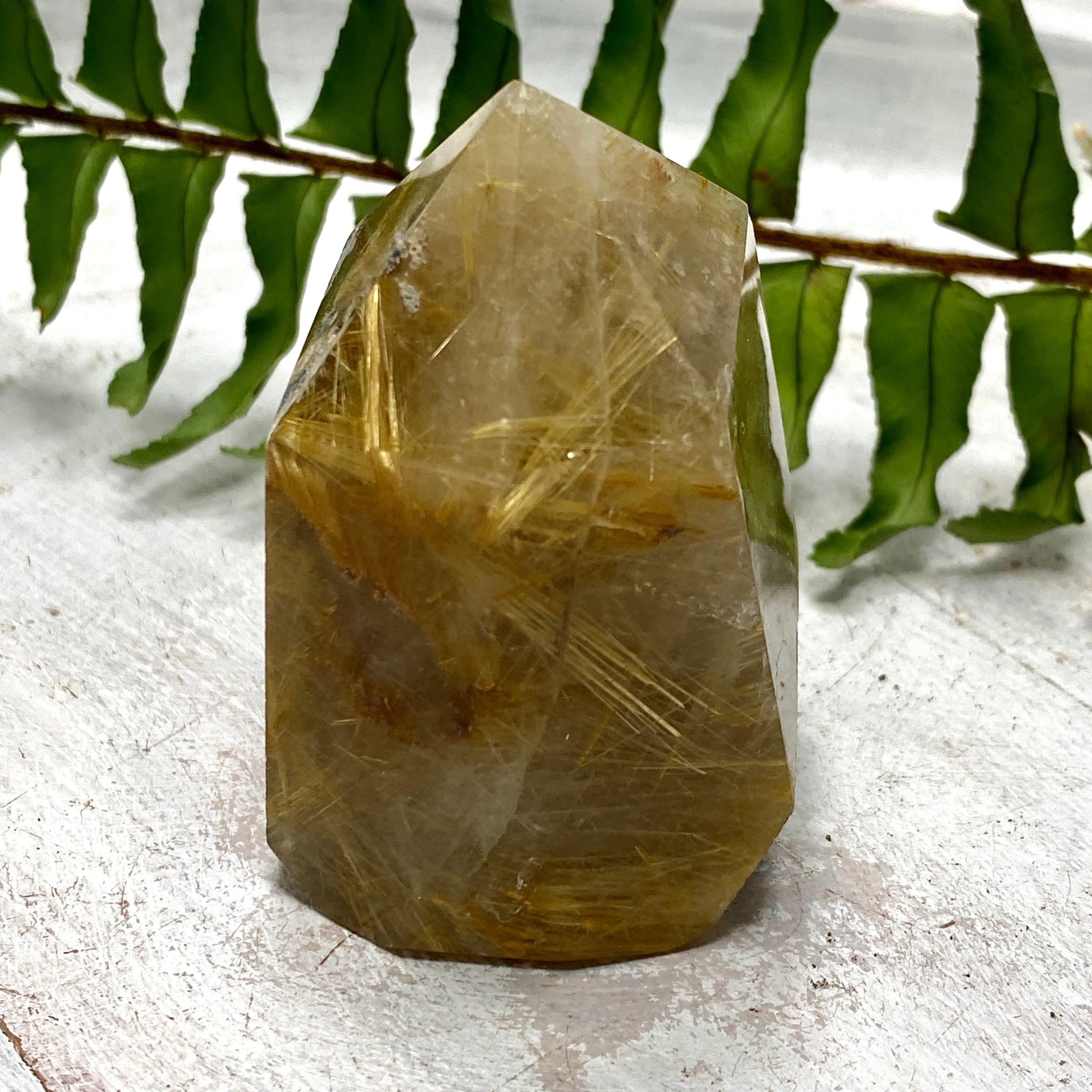 Golden Rutilated Quartz Generator RTQG 03 - Natural Healing Crystal for Meditation, Energy Work & Home Decor