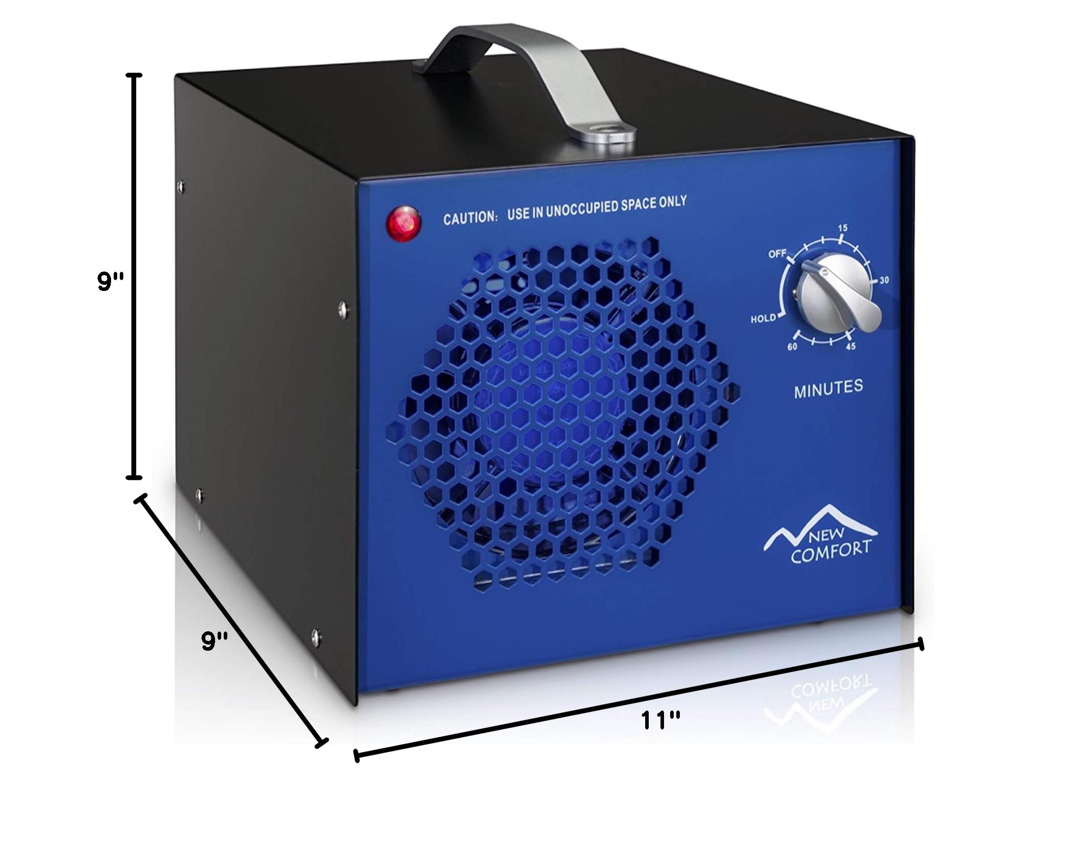 Blue Commercial Air Purifier with UV Light & Ozone Generator - Eliminate Odors & Purify Air in Offices, Restaurants, and Large Spaces