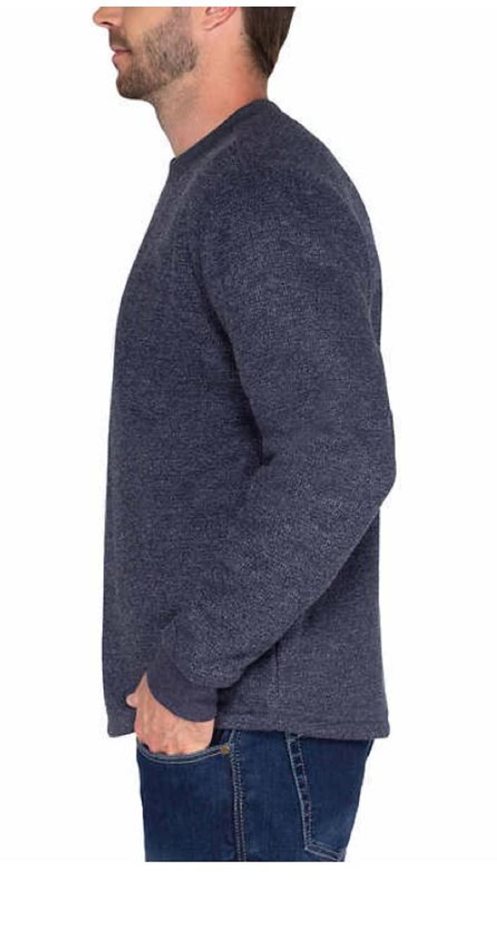 BC Clothing Men’s Fleece Lined Crew Sweatshirt - Warm Winter Pullover for Outdoor Activities & Casual Wear
