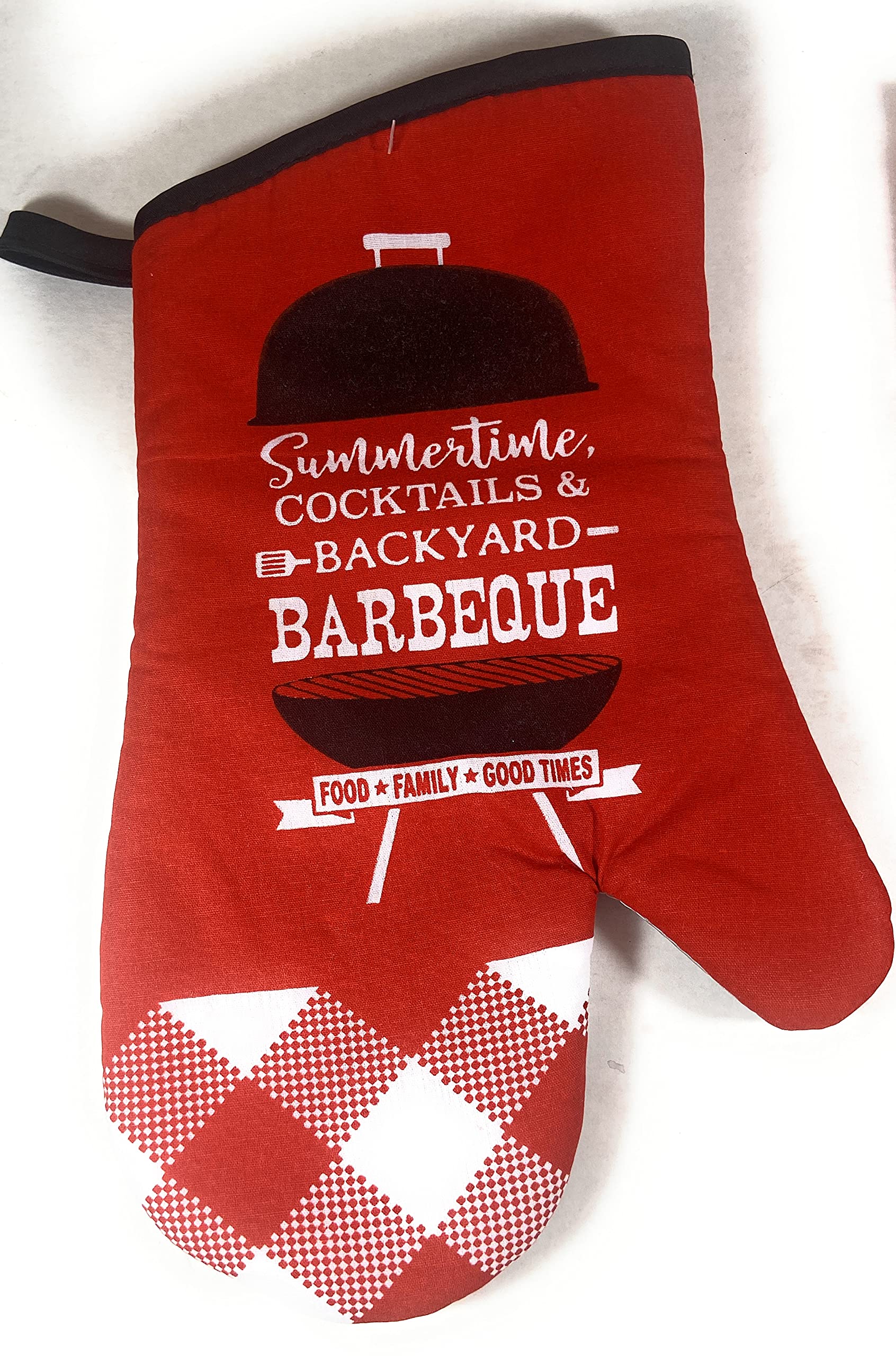 Heat Resistant Oven Mitts and Pot Holders Set with Kitchen Towels - Soft Cooking Gloves for Baking, Grilling & BBQ - 4pc Kitchen Accessories for Summer Cocktails & Backyard Parties