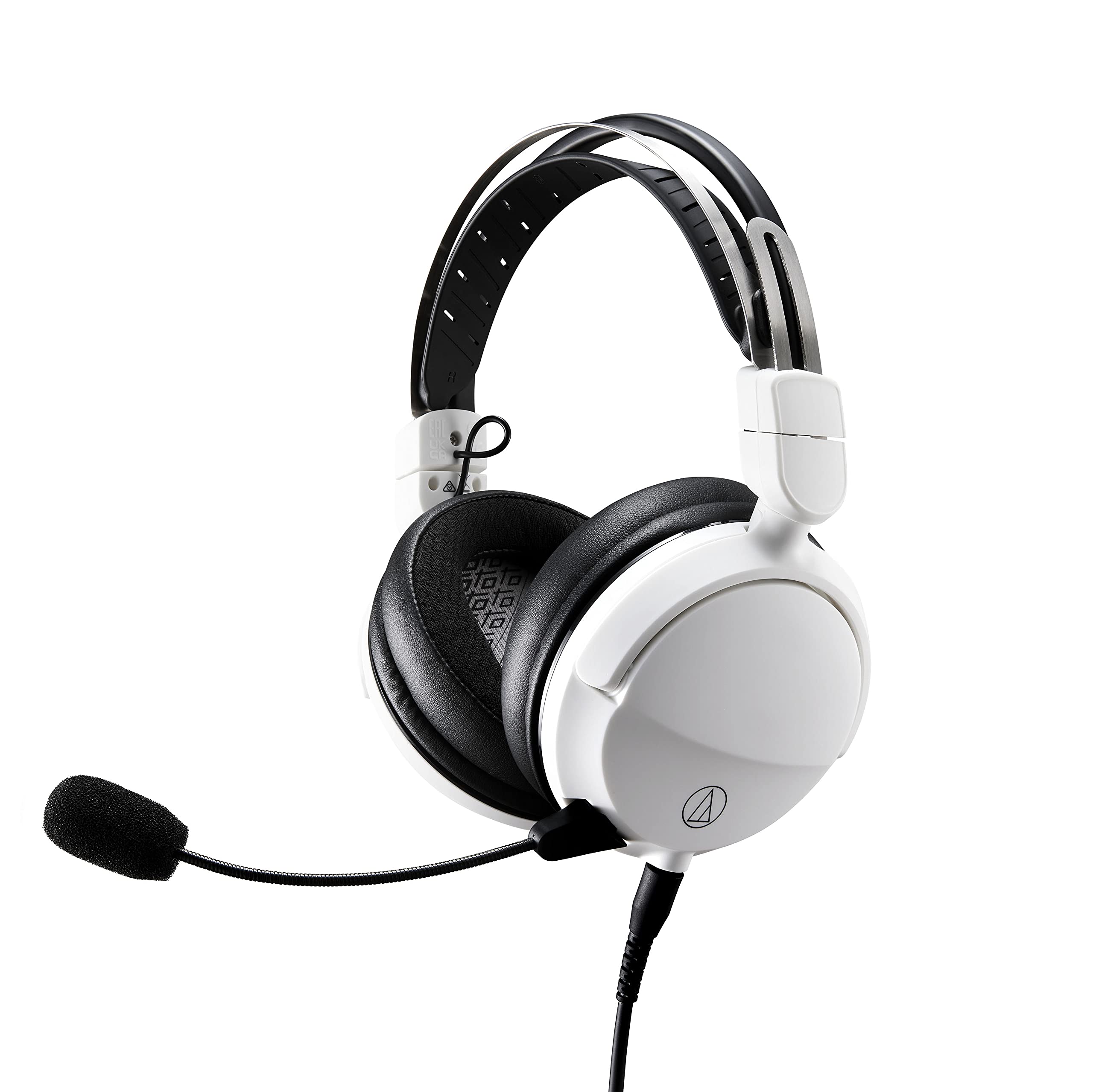 Audio-Technica ATH-GL3WH Closed-Back Gaming Headset with Microphone - White, Adjustable Headband, Noise Isolation - Perfect for PC, PS5, Xbox & Streaming
