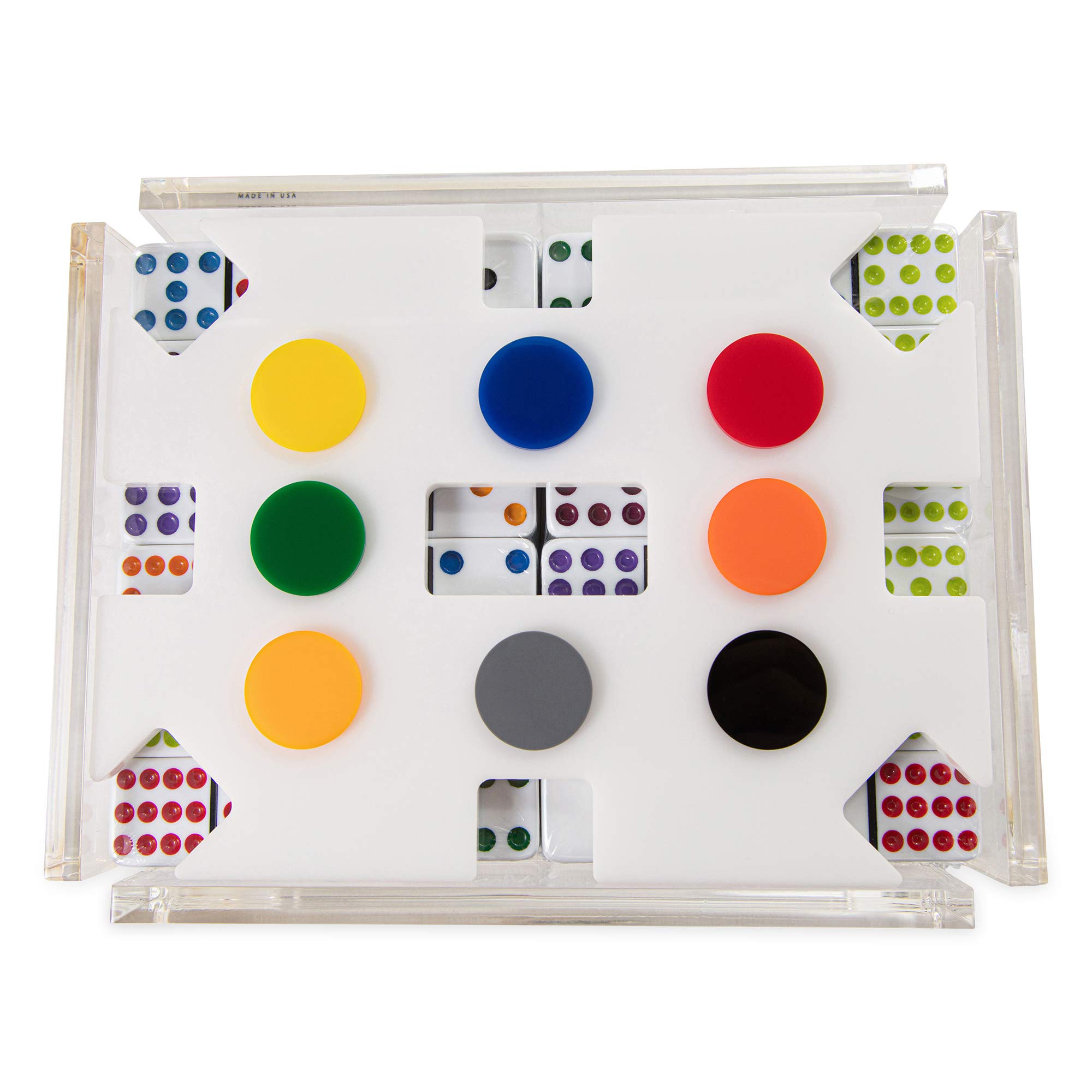 Premium Mexican Train Dominoes Set - Double 12 Acrylic Dominoes with Modern Design for Adults, Family Game Night & Parties (White) - Perfect for Game Nights, Family Gatherings, and Social Events