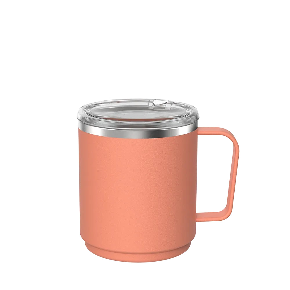 12oz Camping Mug with Handle - Durable Clay Coffee Cup for Outdoor Hiking, Picnics & Travel - Perfect for Hot & Cold Beverages