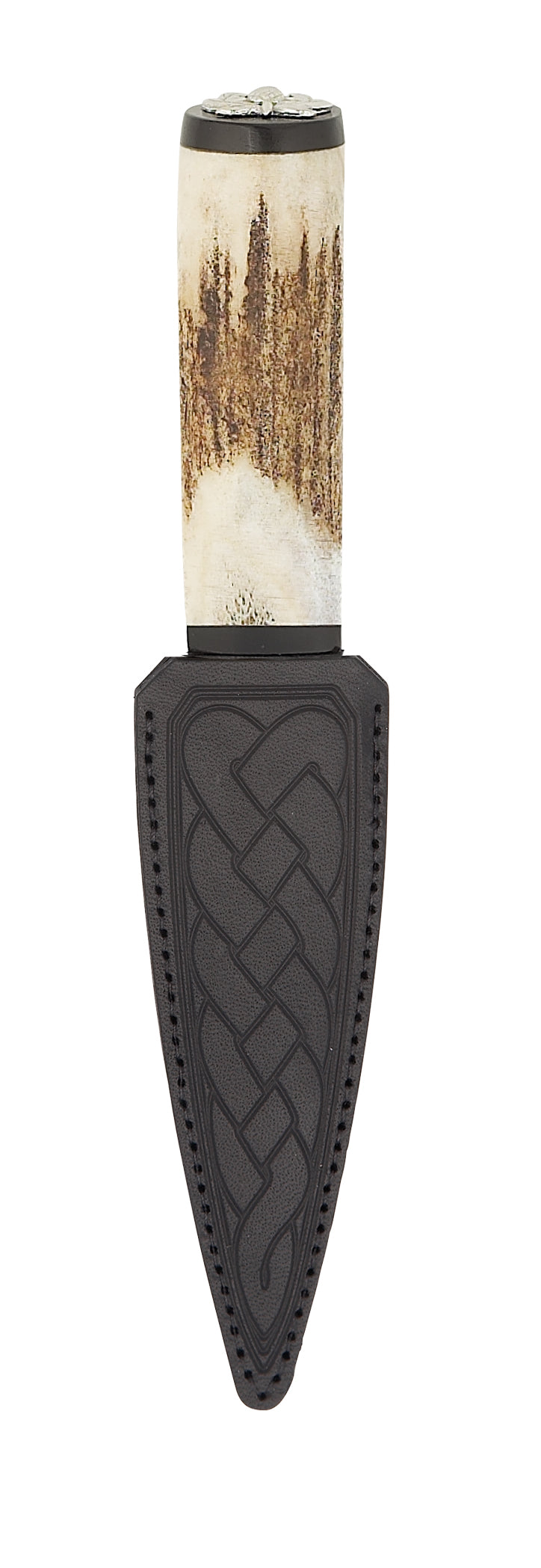 Staghorn Thistle Sgian Dubh SD90T - Traditional Scottish Knife with Antler Handle - Perfect for Highland Dress, Weddings & Celtic Events