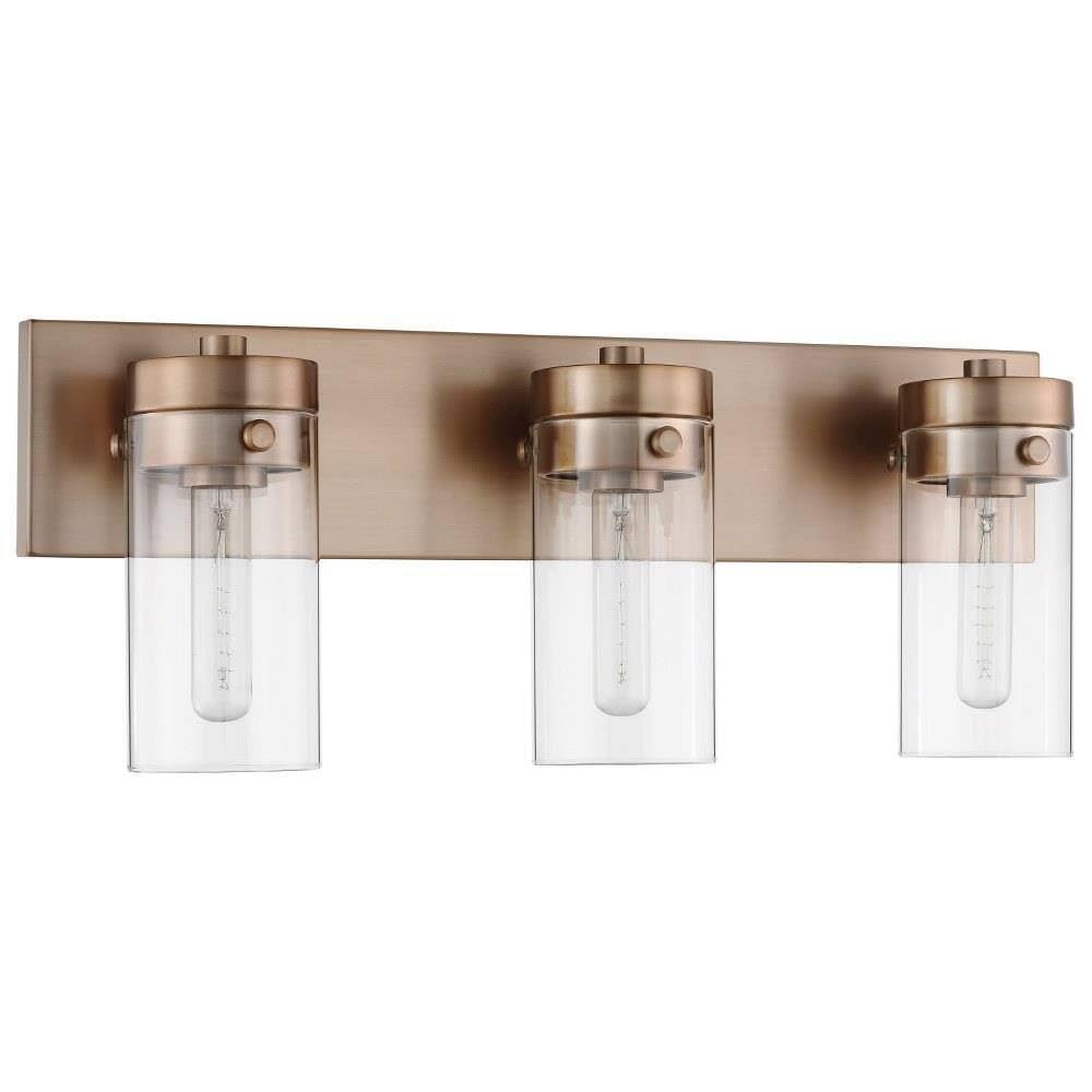 Nuvo Lighting Intersection 3-Light Bathroom Vanity in Burnished Brass - Perfect for Modern Bathrooms, Powder Rooms & Home Decor