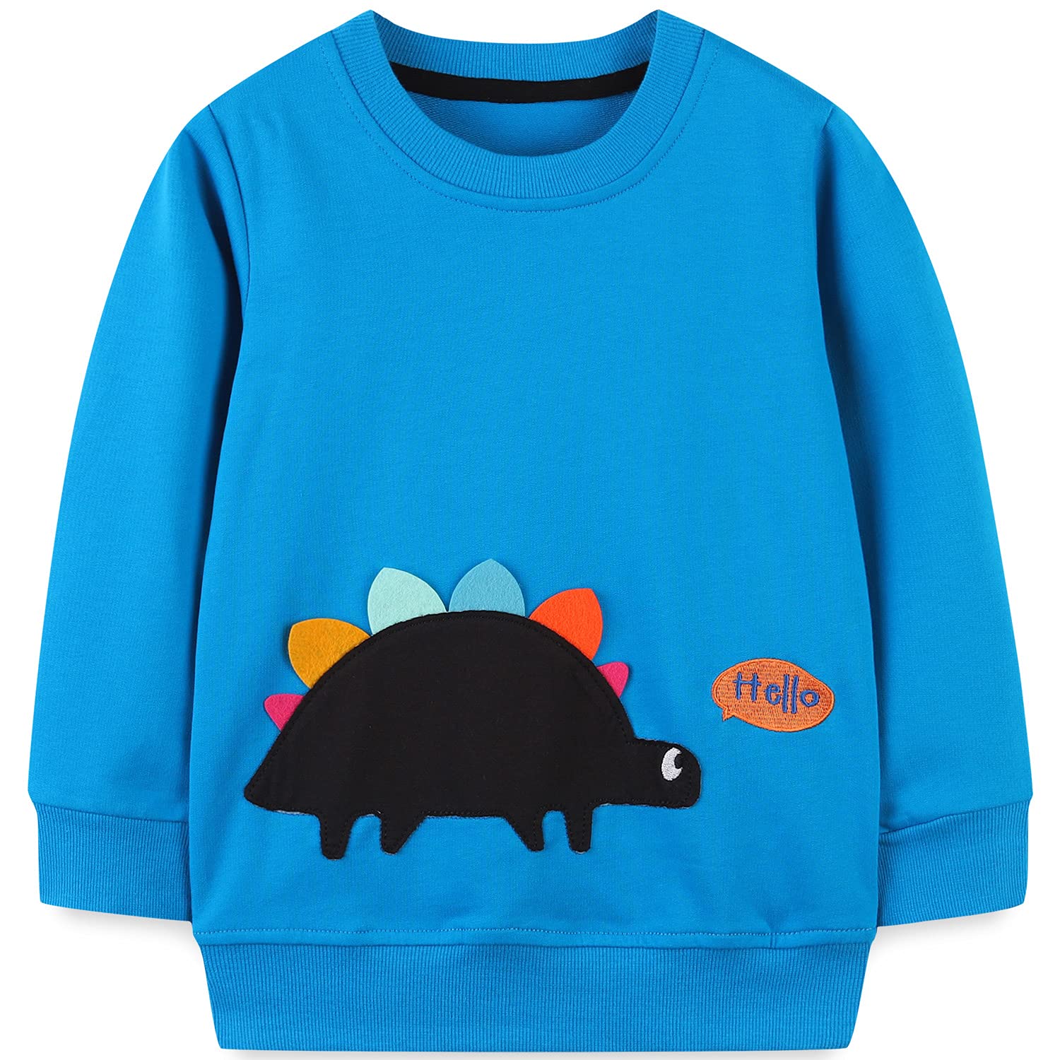 **Boys' Cotton Crewneck Long Sleeve Sweatshirt for Toddlers (1-7 Years) - Soft & Comfortable for Playdates, School & Outdoor Activities**
