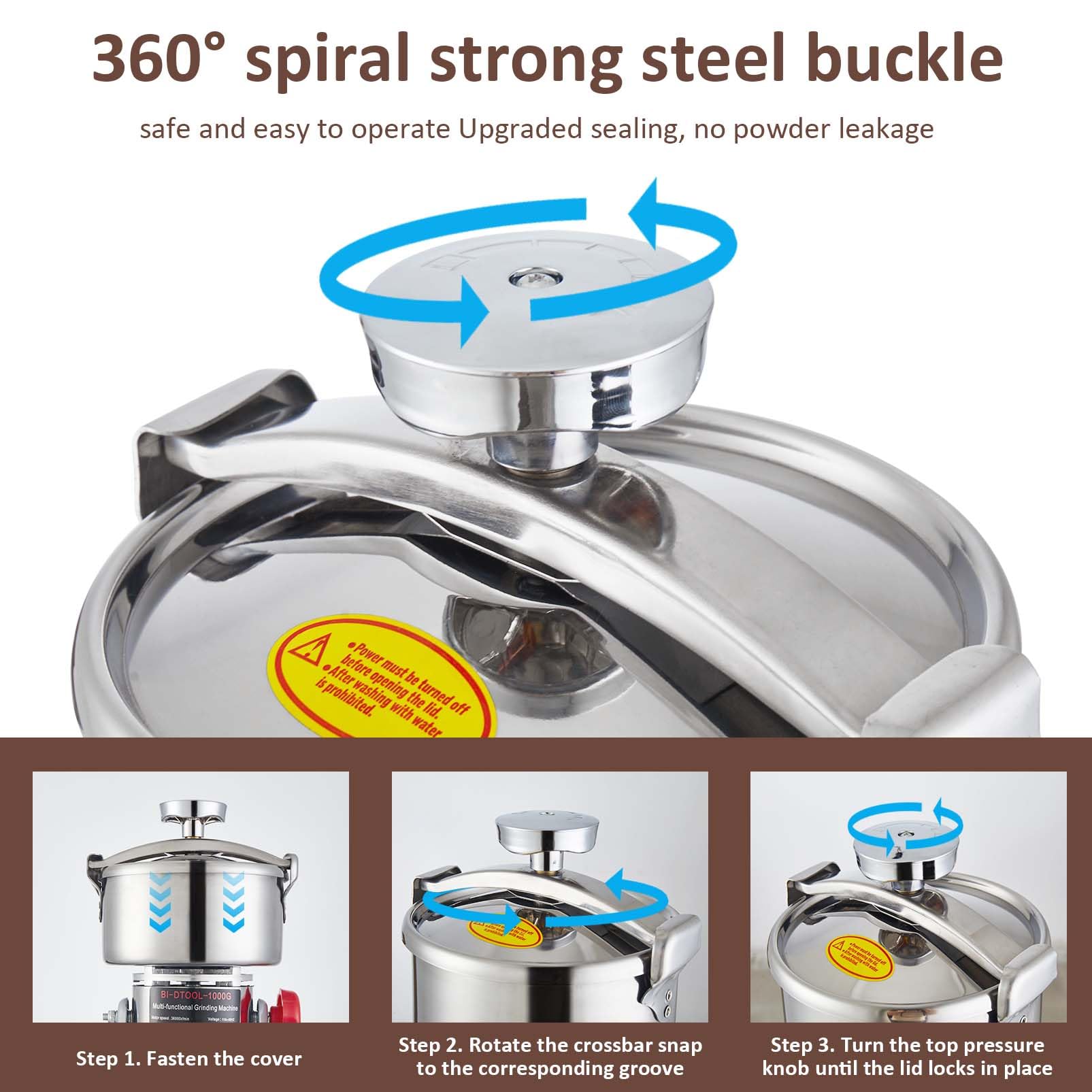 800W Electric Grain Mill Grinder - High-Speed 36000r/min Stainless Steel Dry Grinder for Wheat, Rice, Spices - Perfect for Home Kitchen & Commercial Use - Make Fresh Flour, Coffee, Baby Food & More