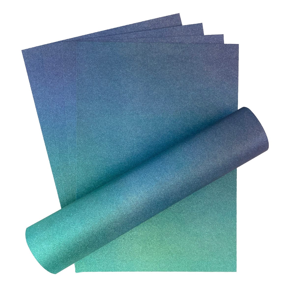 Ombre Glitter Cardstock - Under The Sea Theme - A4 Size (5 Sheets/Pack) - Perfect for Scrapbooking, Card Making & DIY Crafts