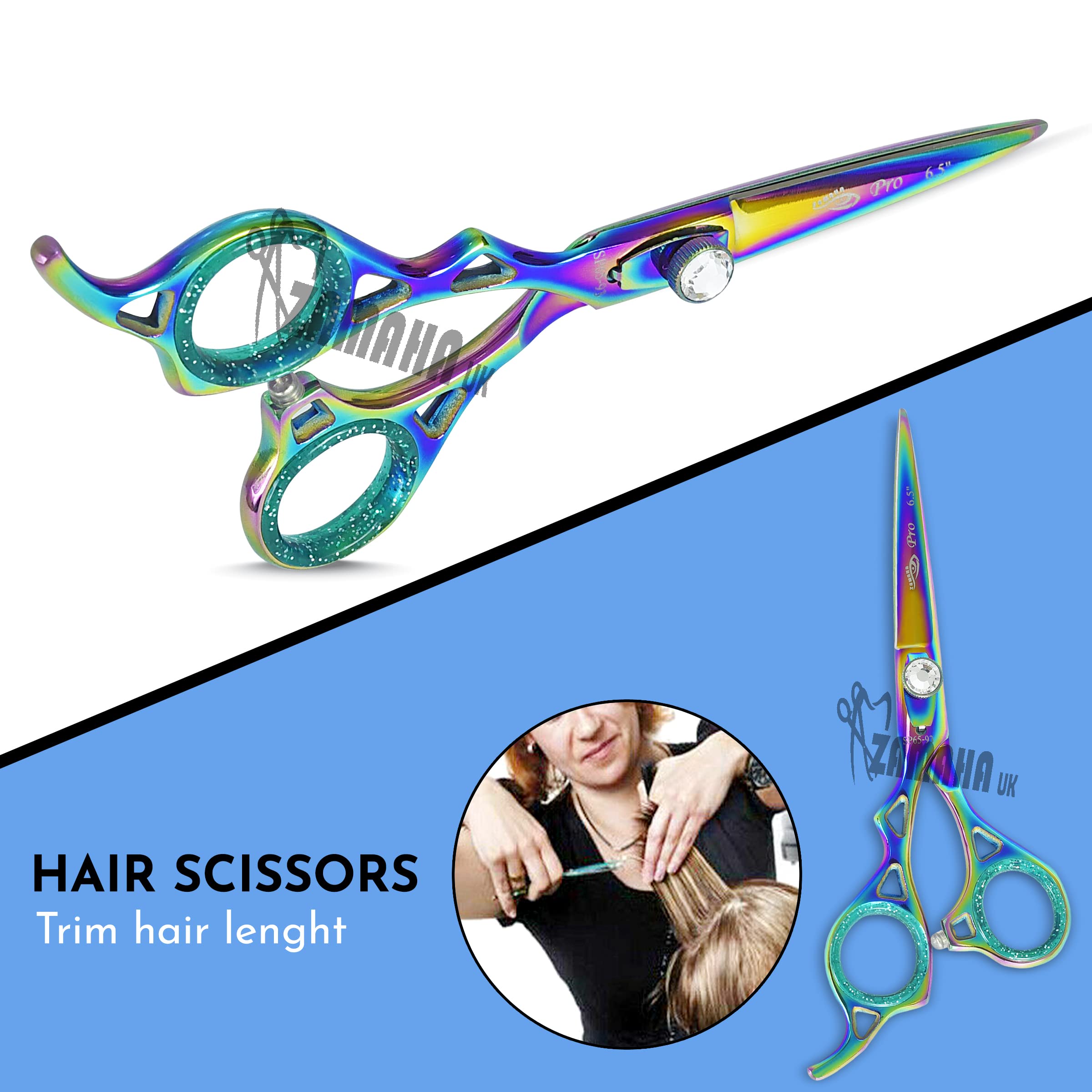 Professional Left-Handed Hair Cutting Scissors Kit - 6.5