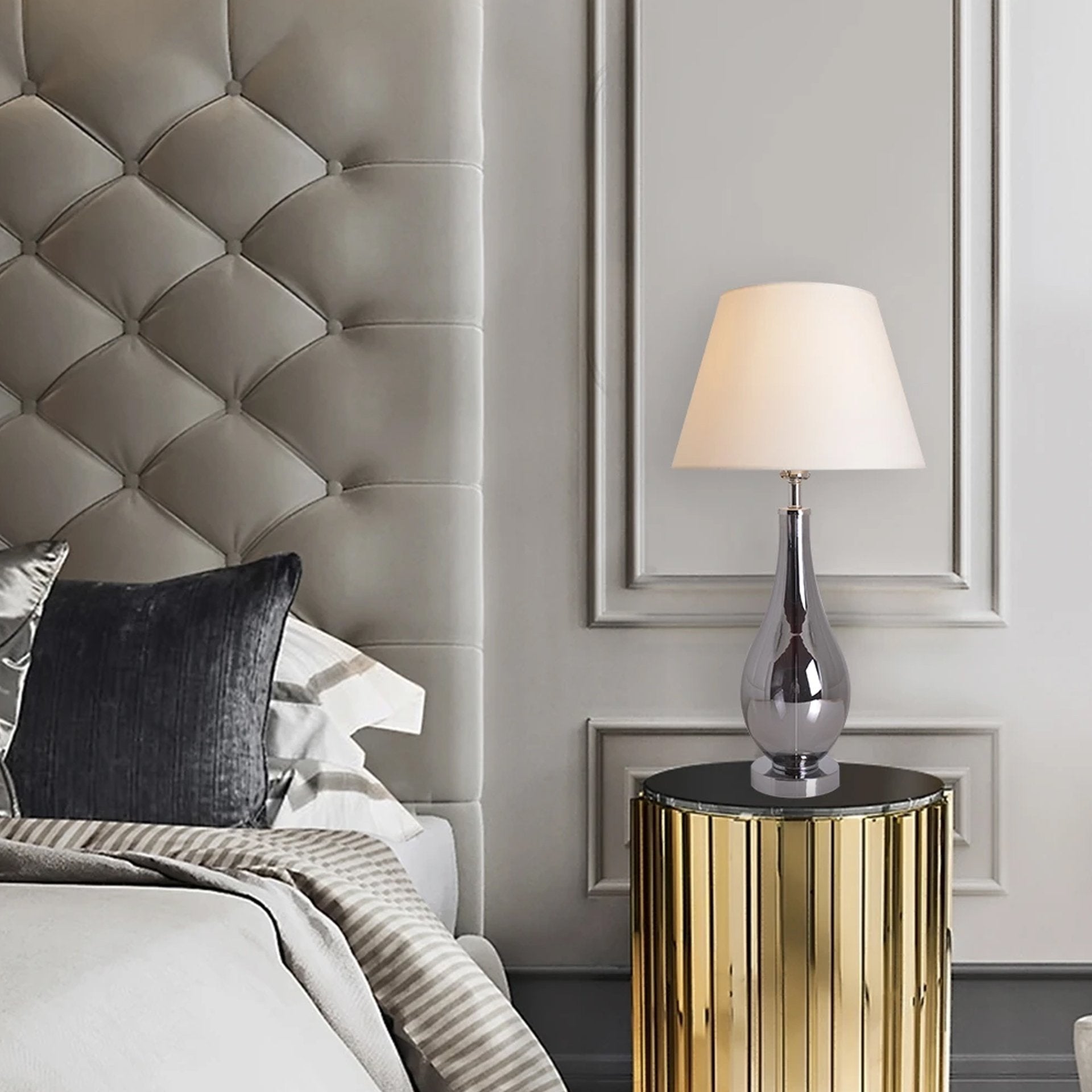 Tulip Ombre Droplet Glass Table Lamp - 28 Inch Modern Home Decor Lighting for Living Room, Bedroom & Office