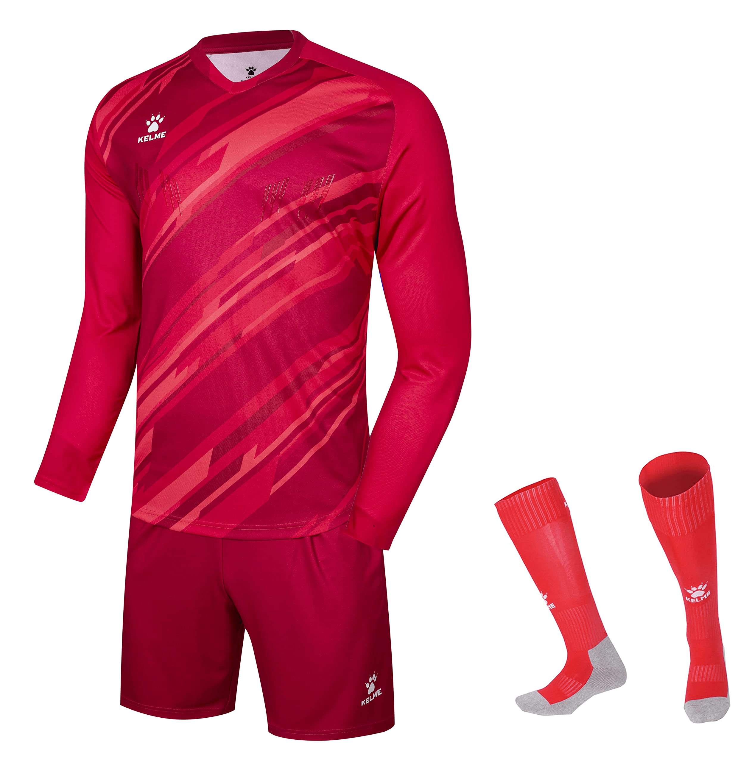 KELME Pro Soccer Goalkeeper Jersey Set - Padded Goalie Shirt, Shorts & Socks for Men & Kids | Breathable Football Uniform for Training & Match Play