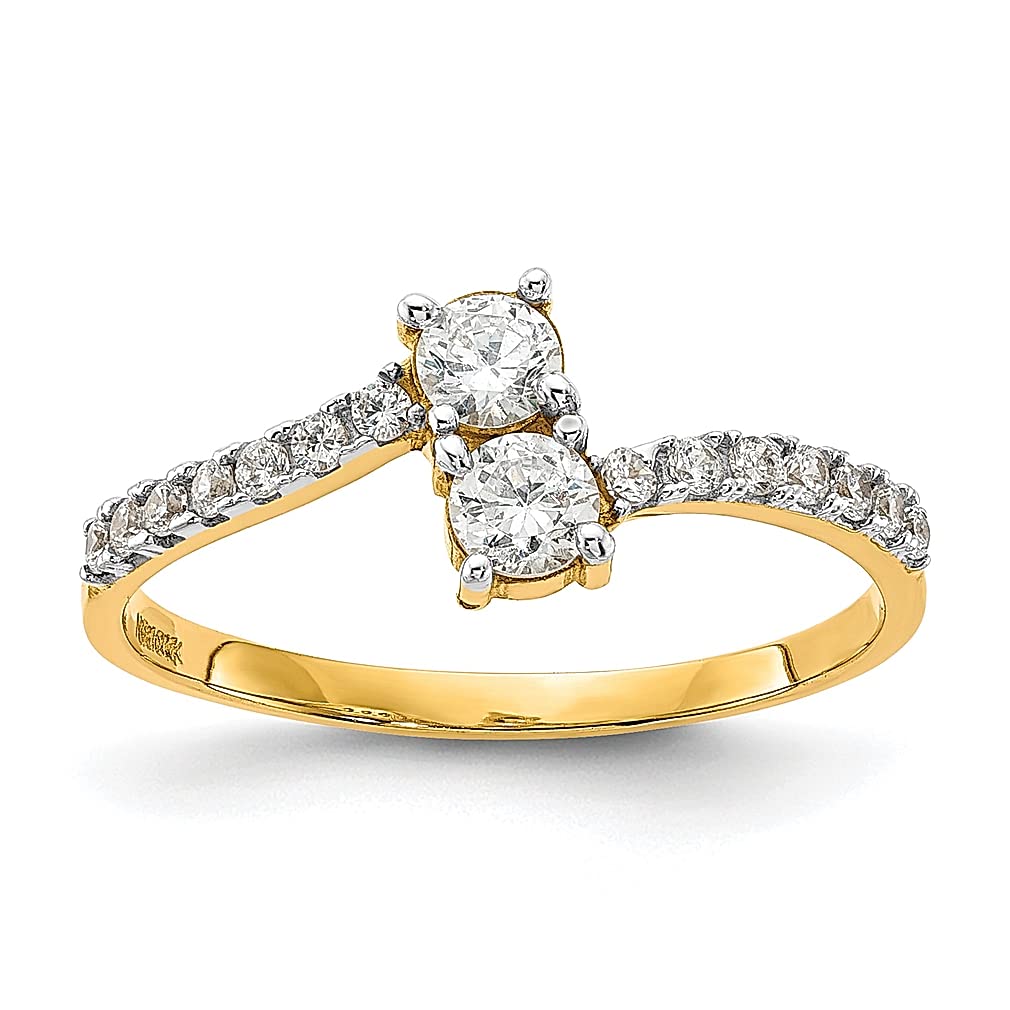 10K Yellow Gold Cubic Zirconia CZ Ring for Women - Elegant Fine Jewelry Gift for Her, Perfect for Anniversaries, Birthdays & Special Occasions