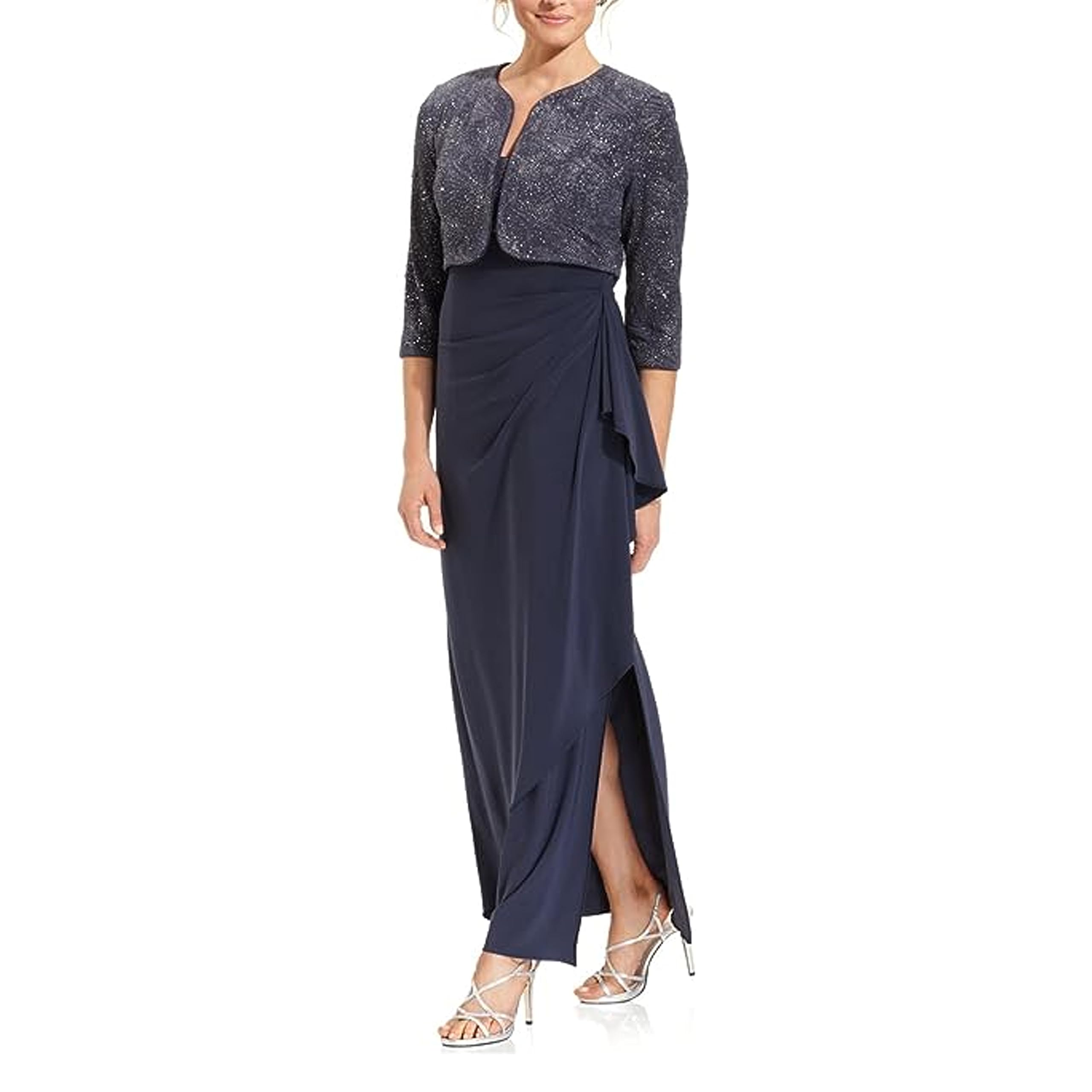 Alex Evenings Women's Empire Waist Bolero Jacket Dress - Formal Evening Gown for Weddings, Parties & Special Occasions (Petite & Regular Sizes) - Close Out Sale