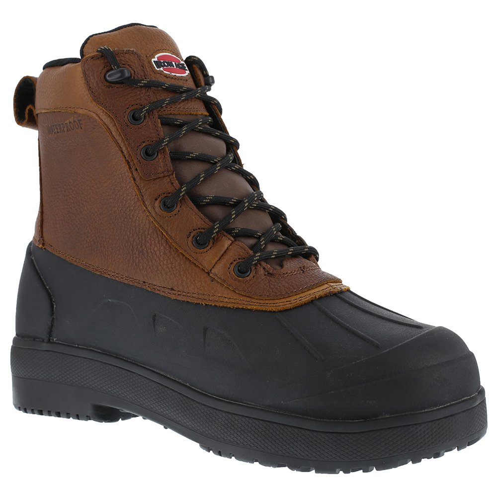 Iron Age Men's Waterproof Composite Toe Work Boots - Safety Shoes for Construction & Outdoor Work (Black/Brown) - Durable & Comfortable for Job Sites, Hiking & Casual Wear