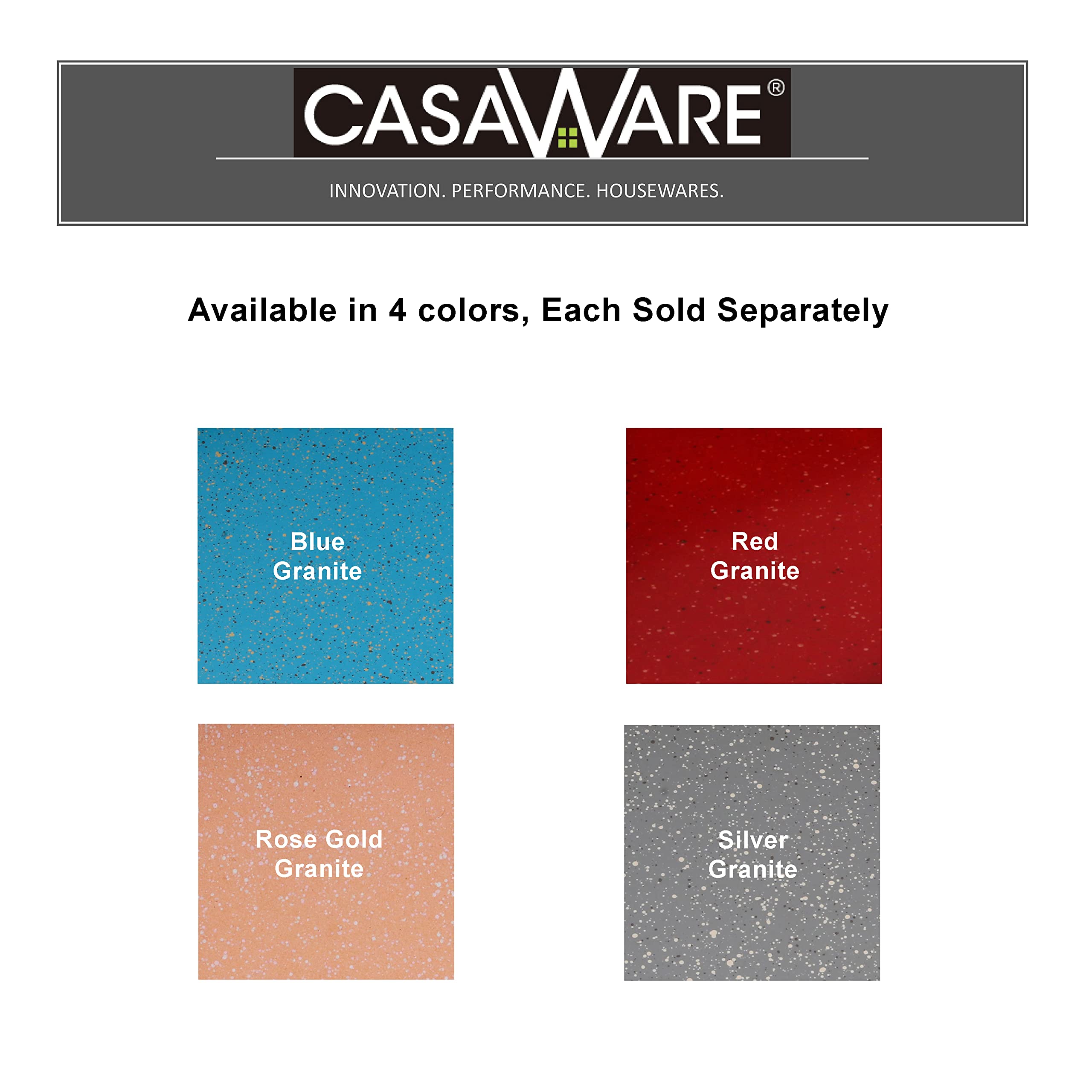 CasaWare Toaster Oven 3-Piece Set - Rose Gold Granite Countertop Toaster Oven with Baking Pan & Rack - Perfect for Small Kitchens, Dorms & RV Cooking