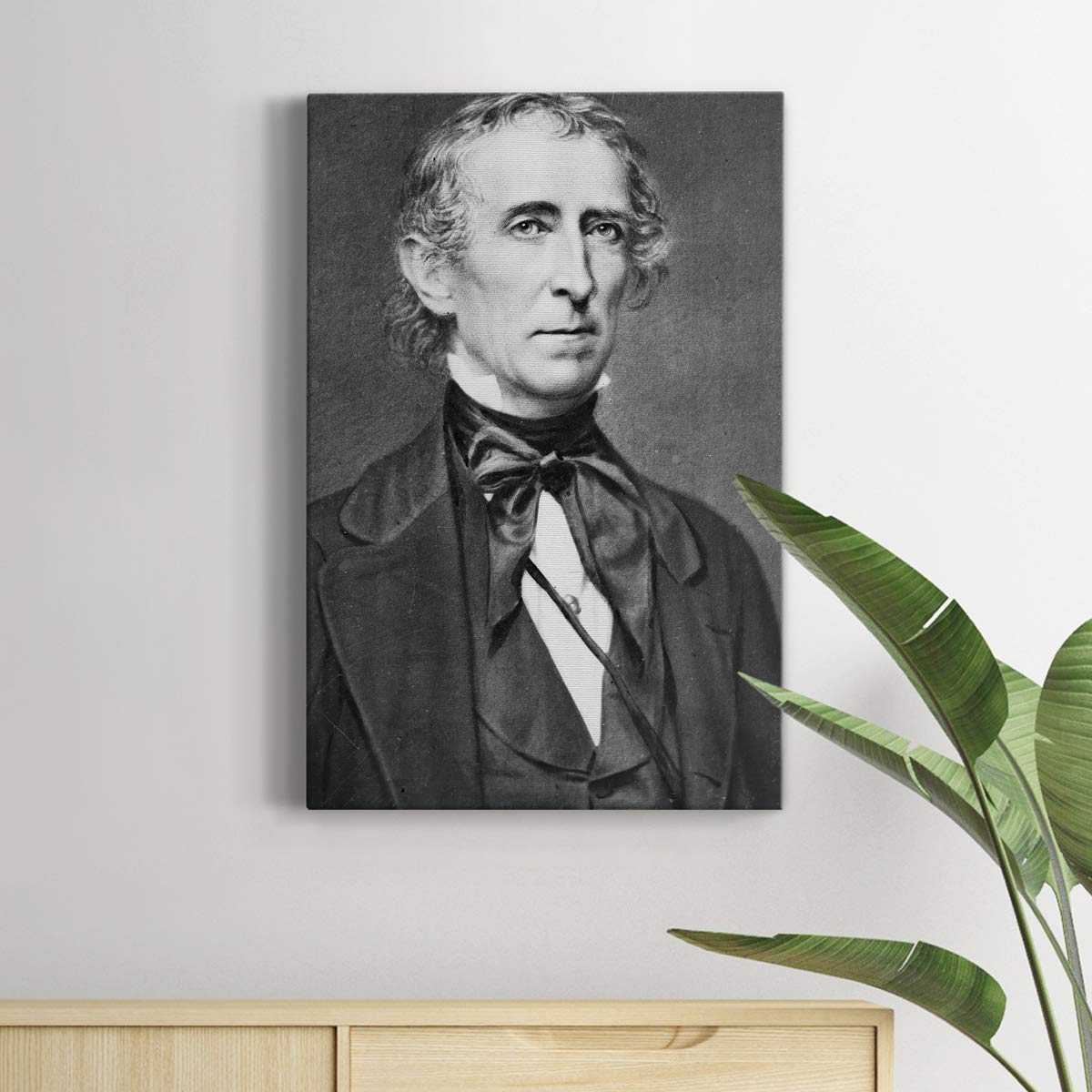 Abstract Geometric Wall Art - 24x36 Gallery Wrapped Canvas Print - Modern Bathroom Decor & Home Office Wall Décor - Premium US President John Tyler Inspired Design for Living Room, Bedroom or Office Spaces